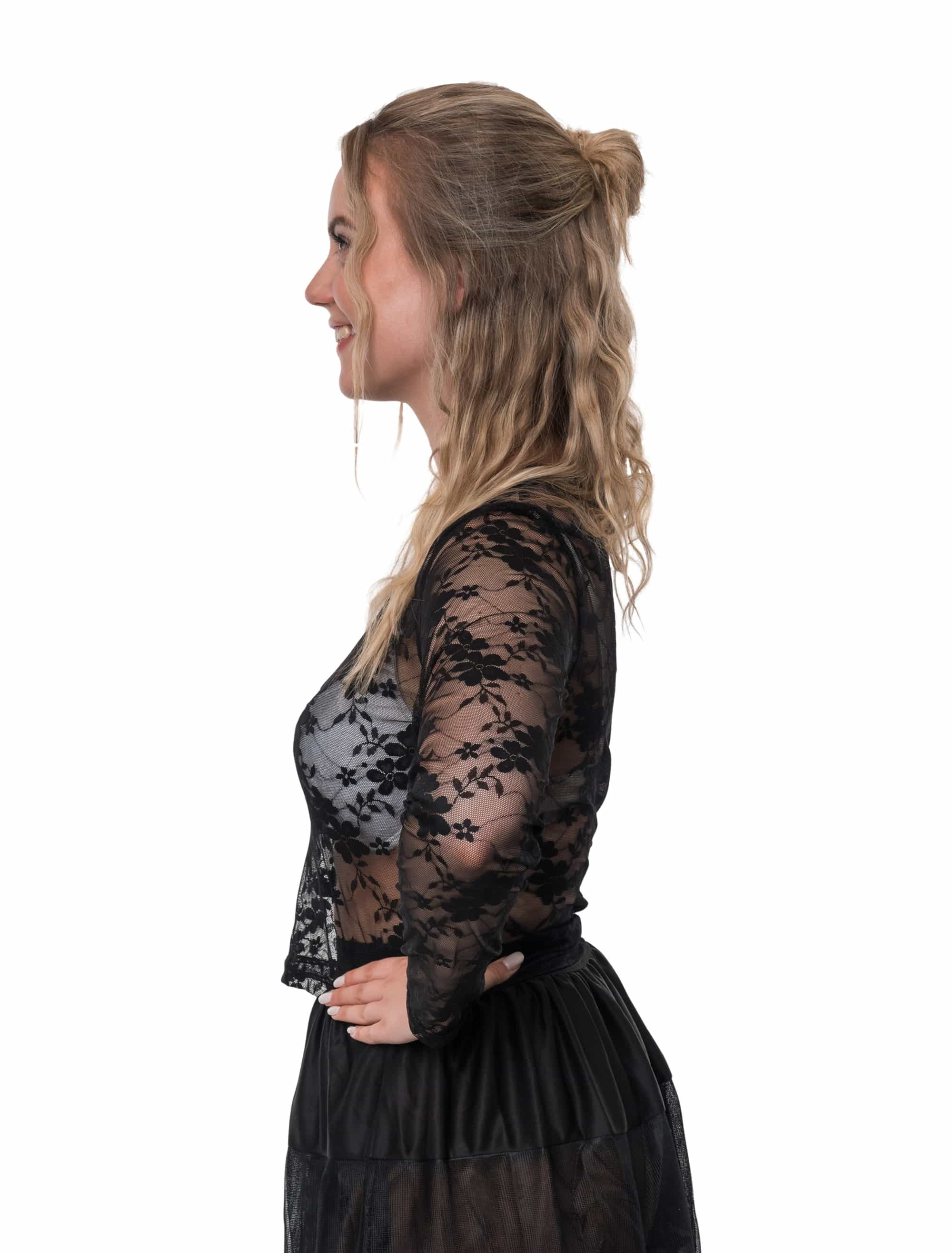 Oberteil Mesh Blumen Damen schwarz 36