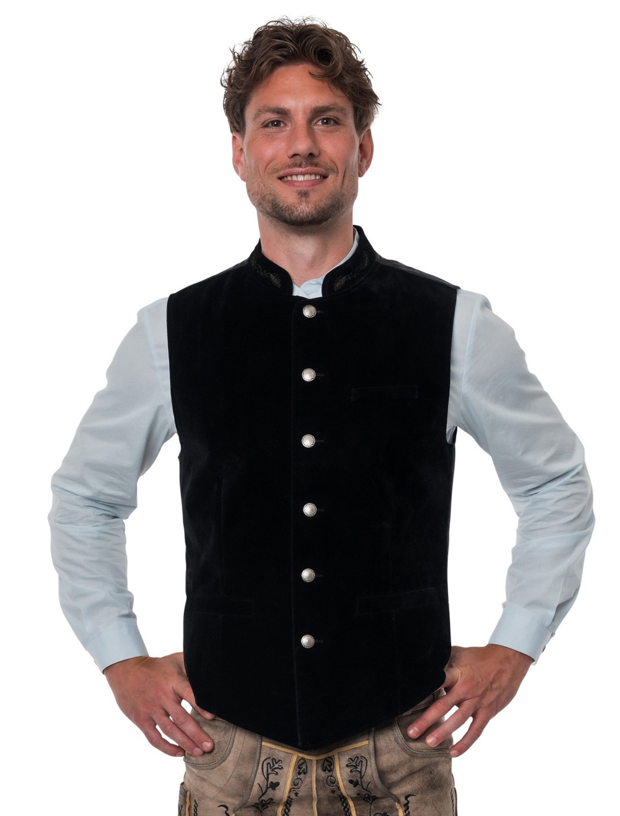 Trachtenweste Basti Samt Herren schwarz S
