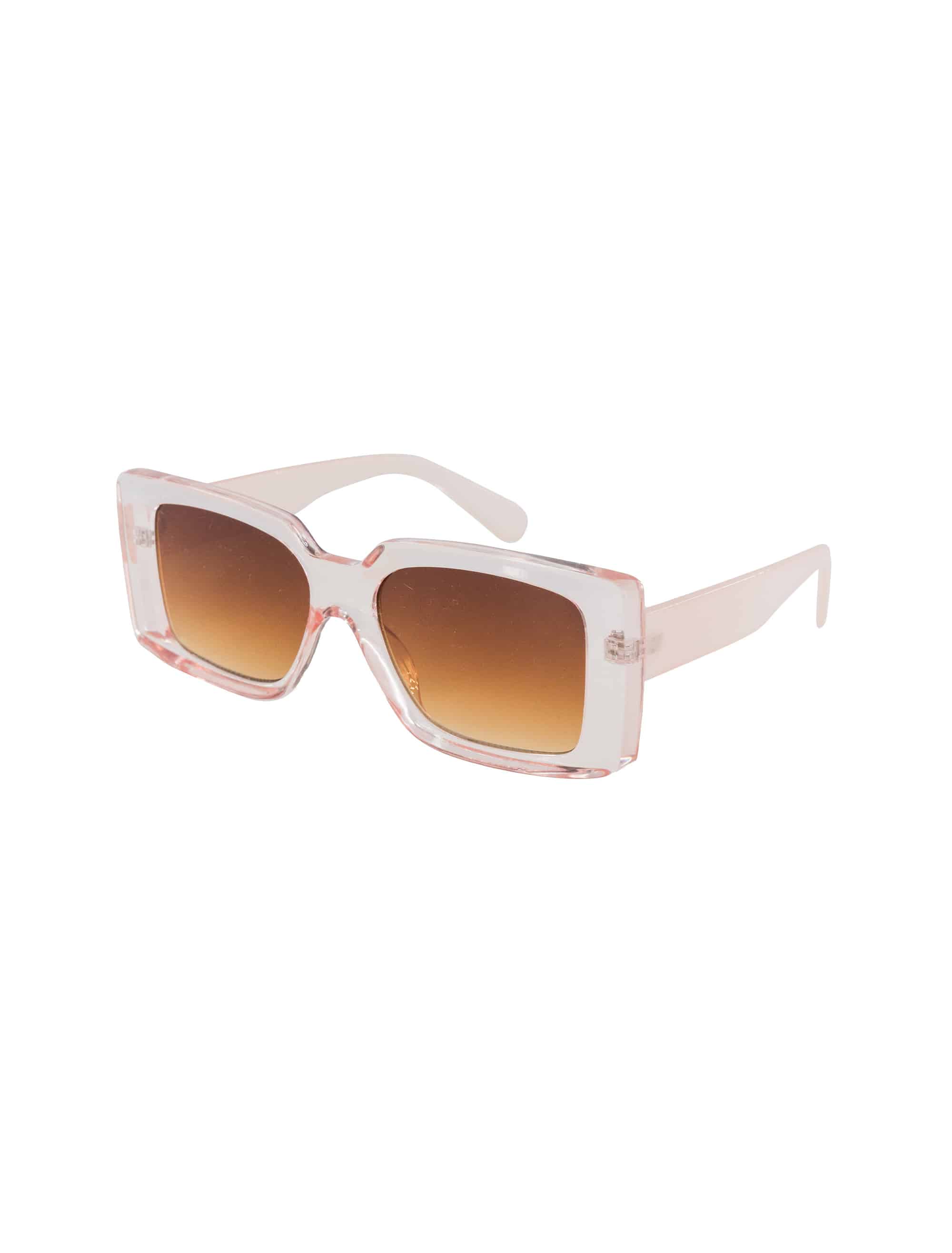 Brille eckig transparent pink
