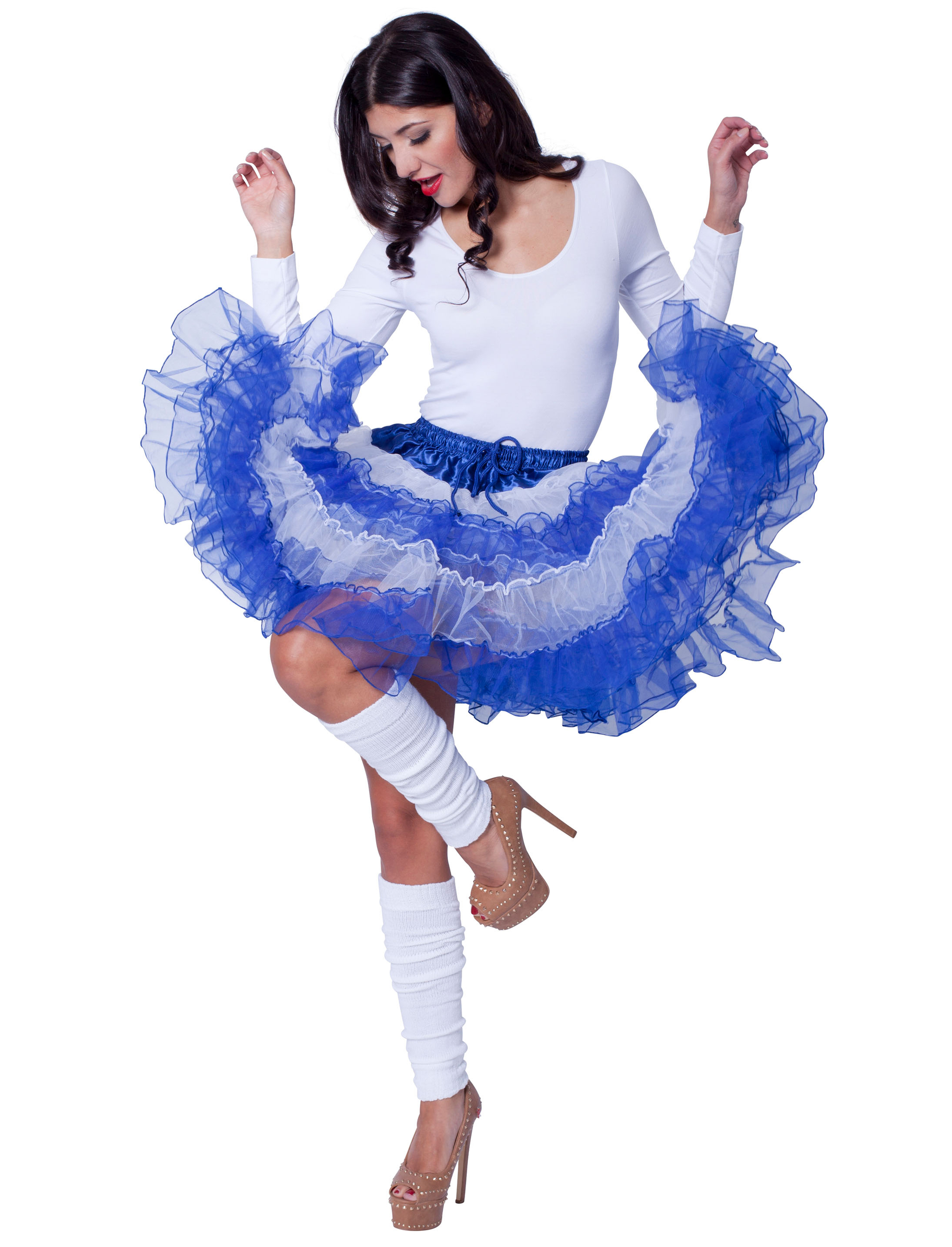 Petticoat de luxe Damen blau/weiß blau one size