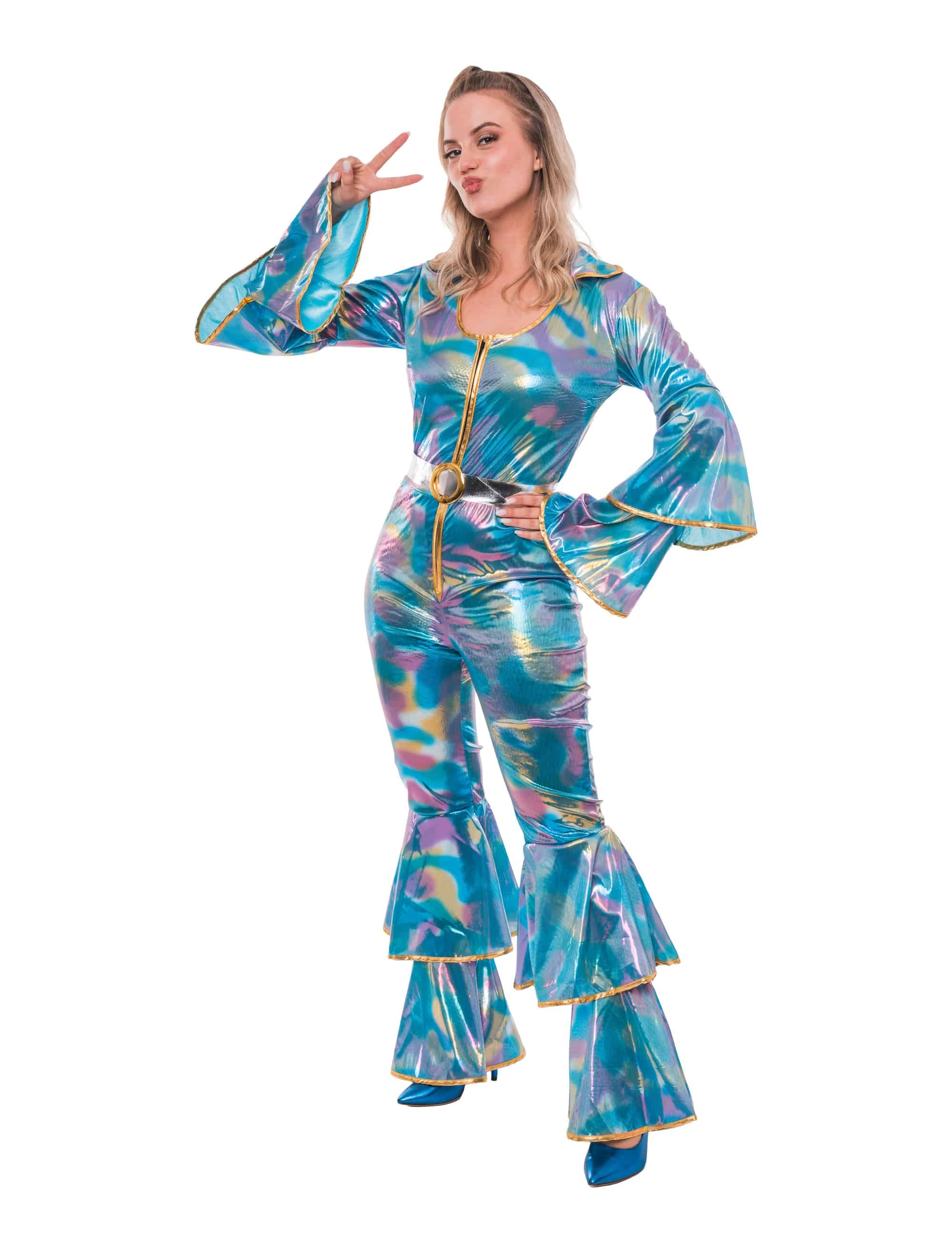 Jumpsuit Dancing Queen Metallic Damen blau S/M