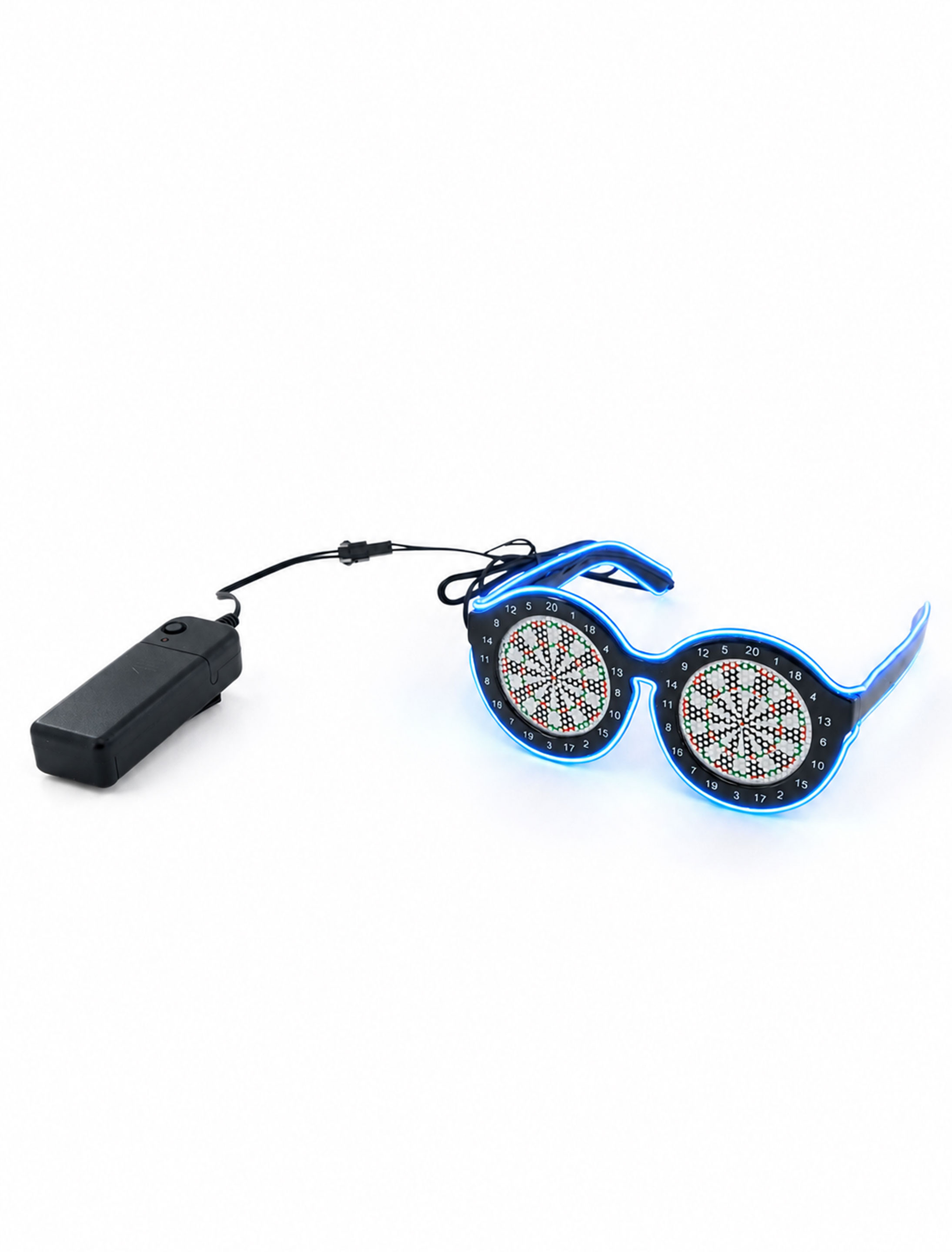 LED Brille Darts blau