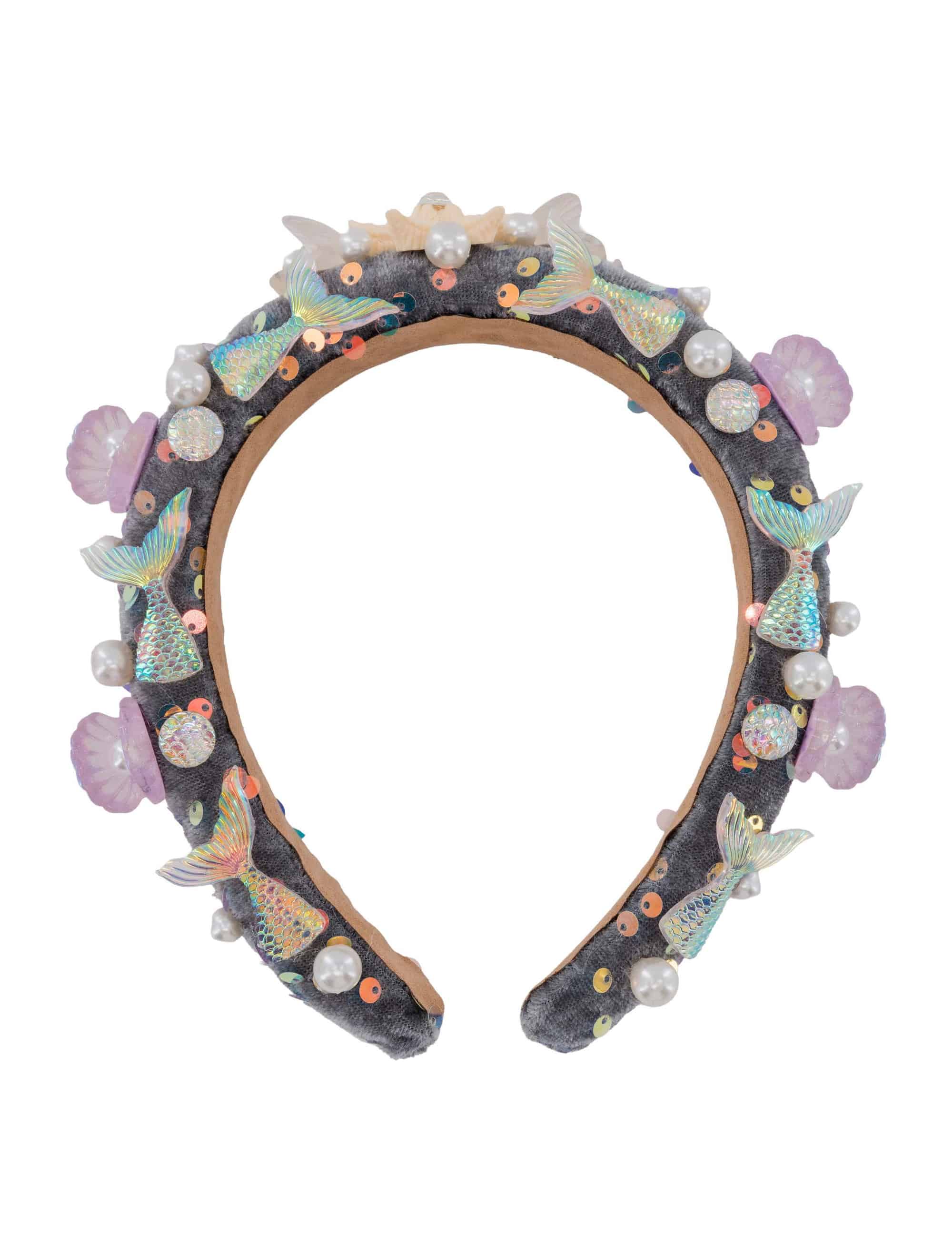 Haarreif mit Muscheln und Flossen bunt