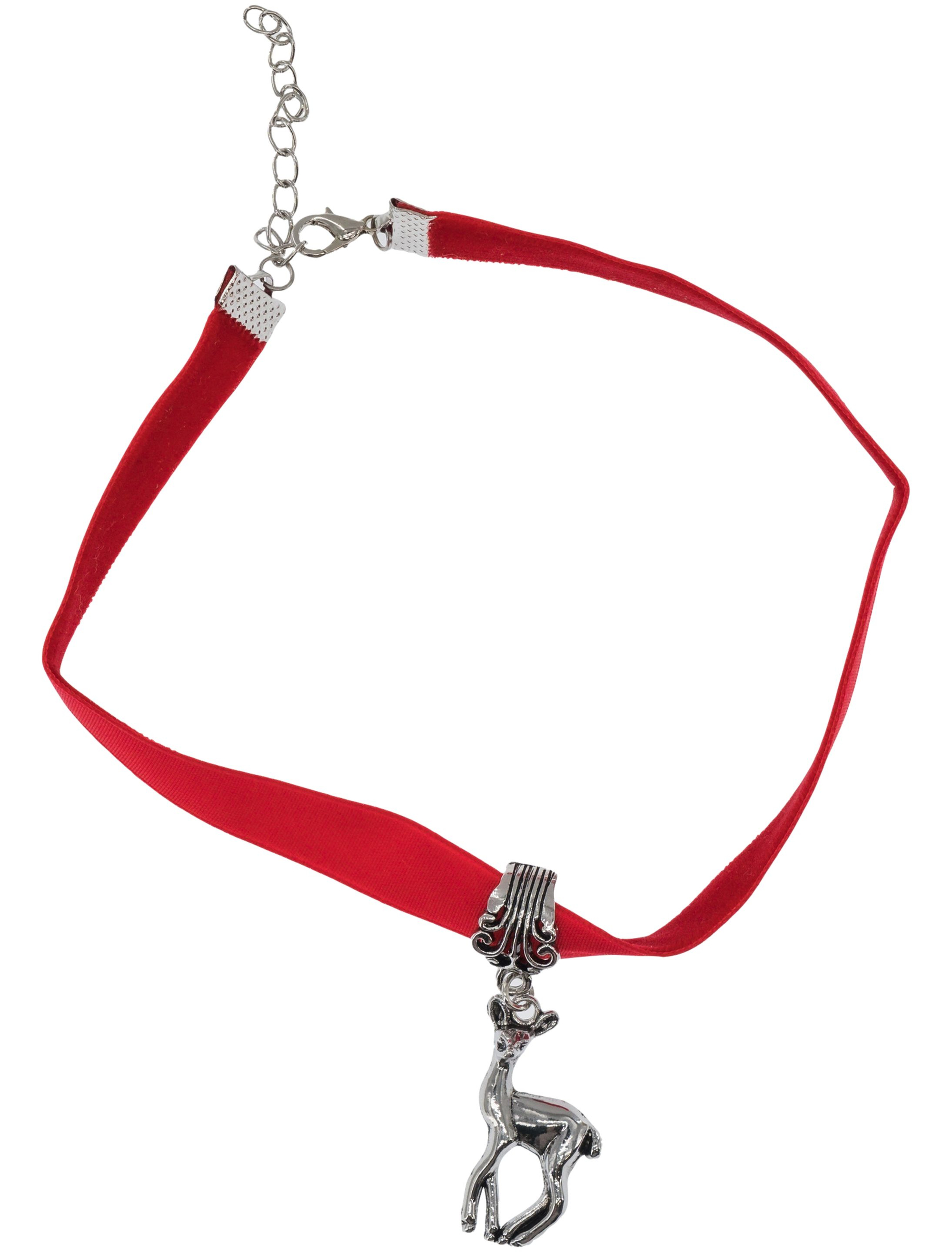 Halskette Choker mit Reh Damen rot