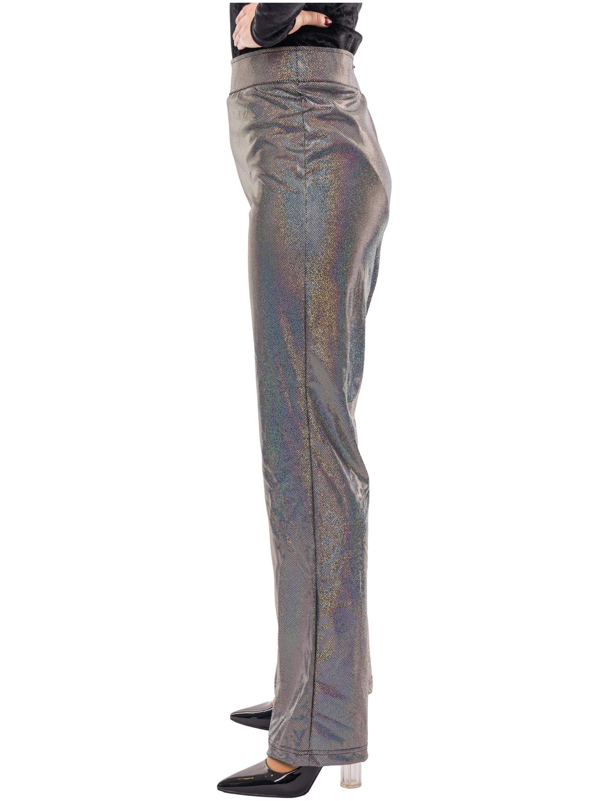 Leggings glanz Damen silber S/M
