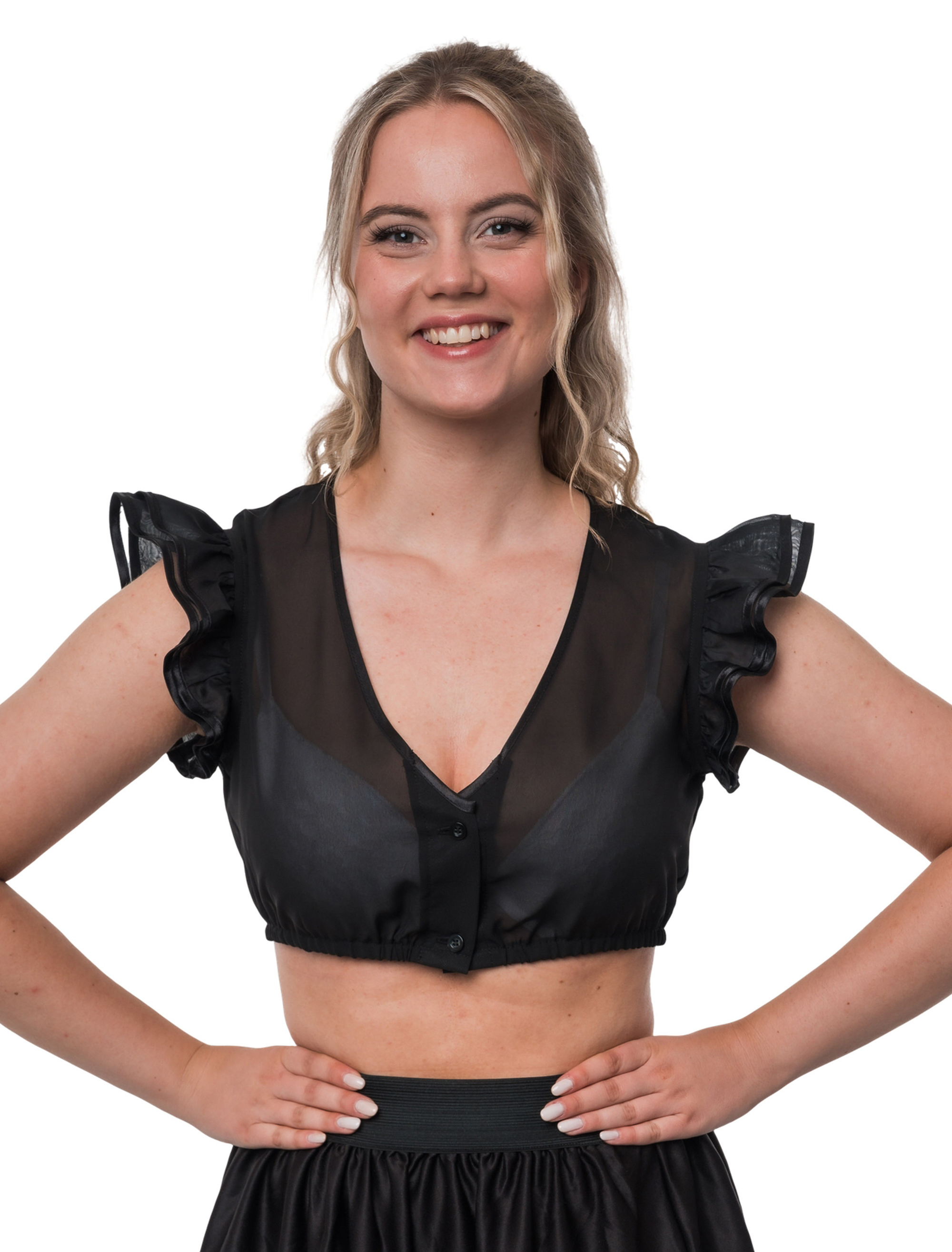 Dirndlbluse Valentina Damen schwarz 36