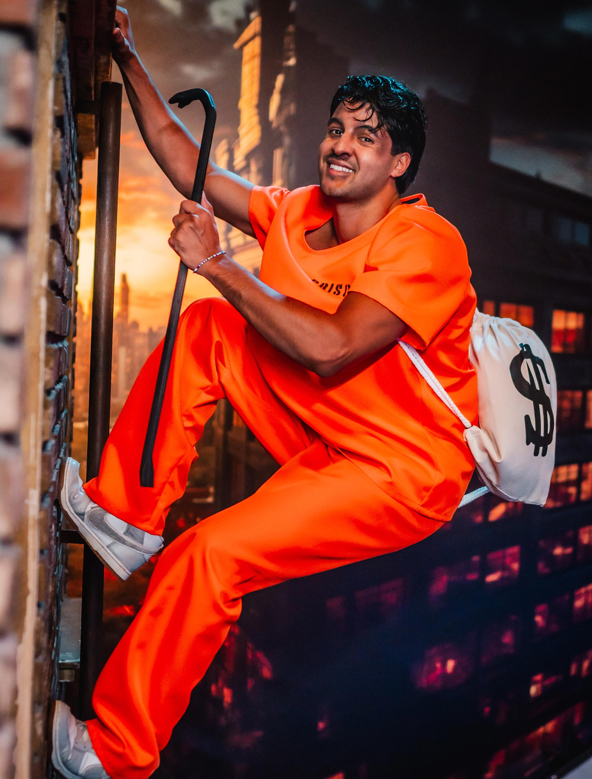 Kostüm Gefangener 2-tlg. Herren orange S/M