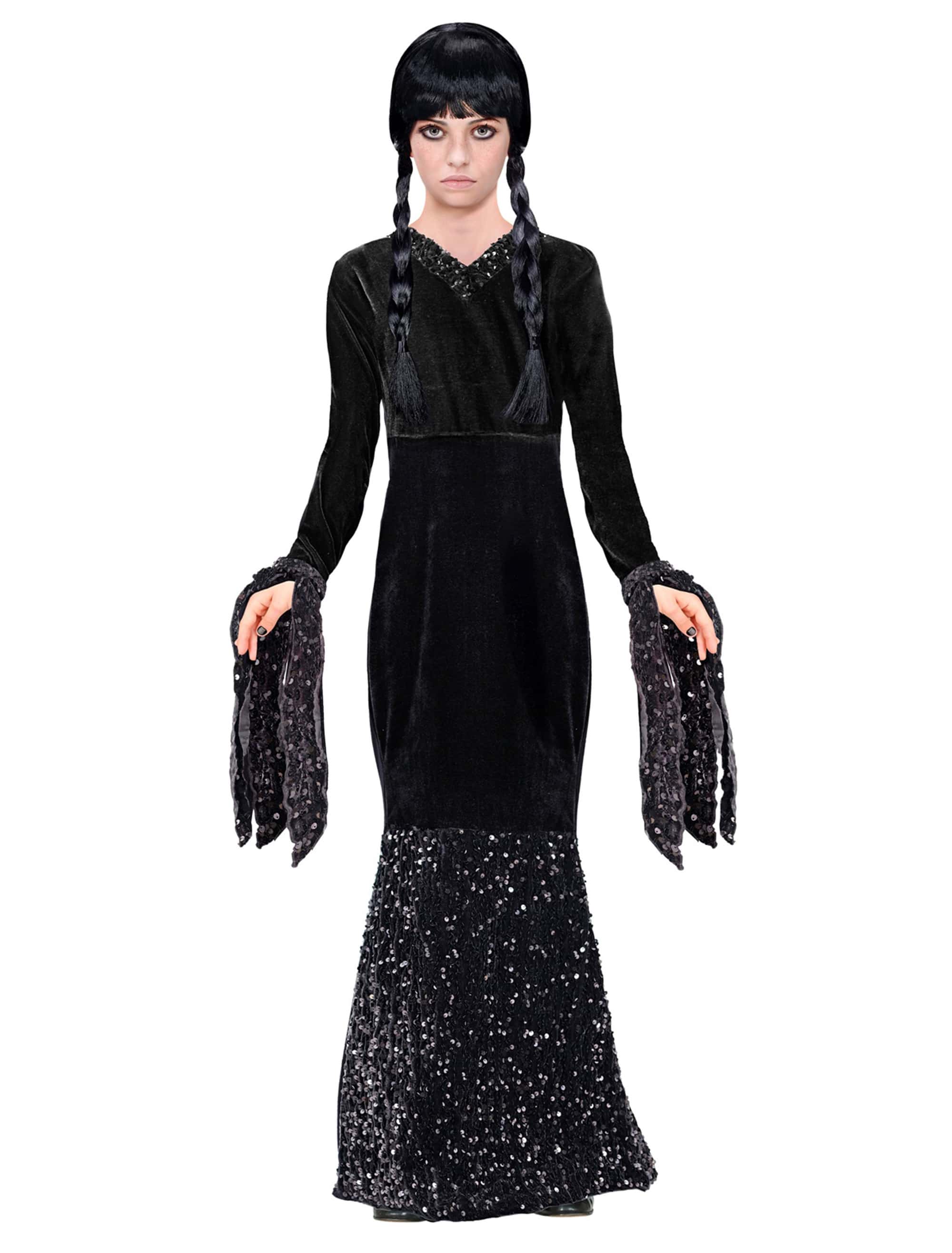 Kleid Gothic Kinder schwarz 128