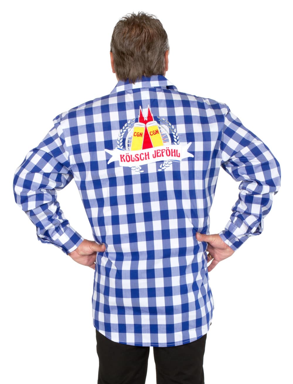 Hemd Micky Brühl blau/weiß L