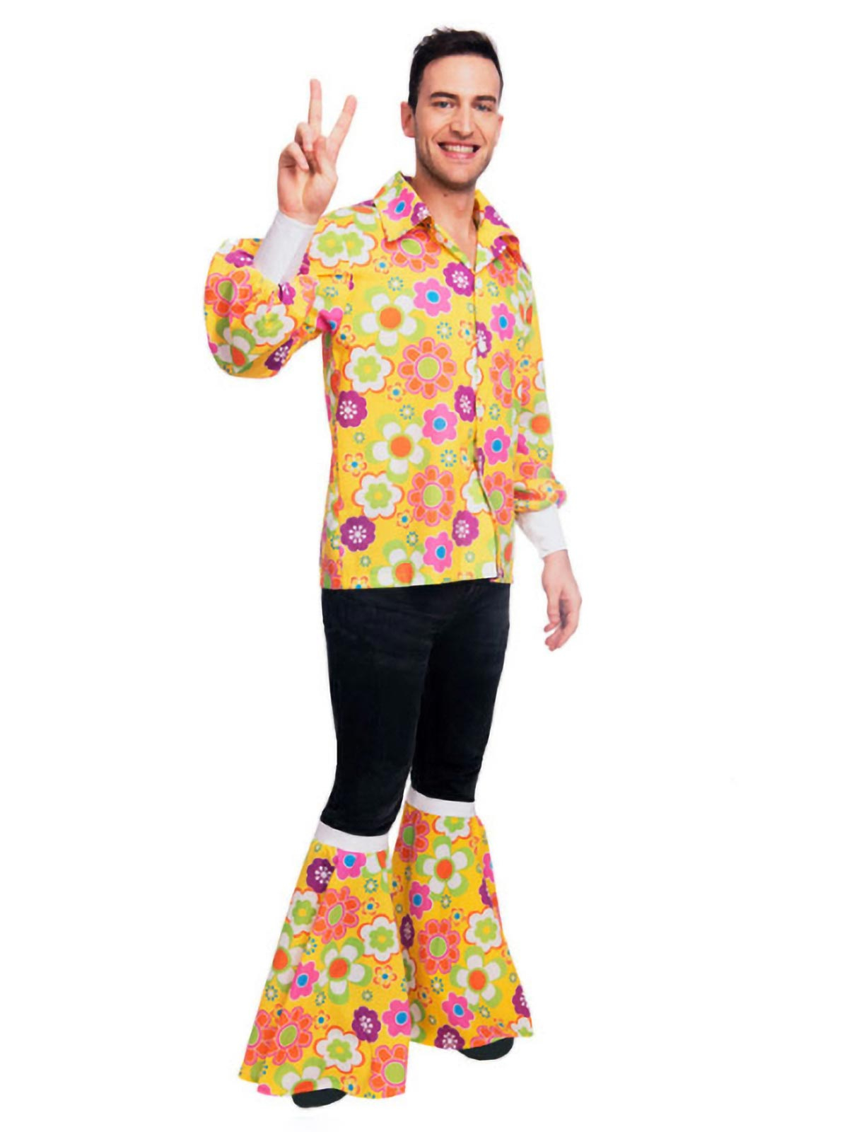 Kostüm Flower Power 2-tlg. Herren bunt XL