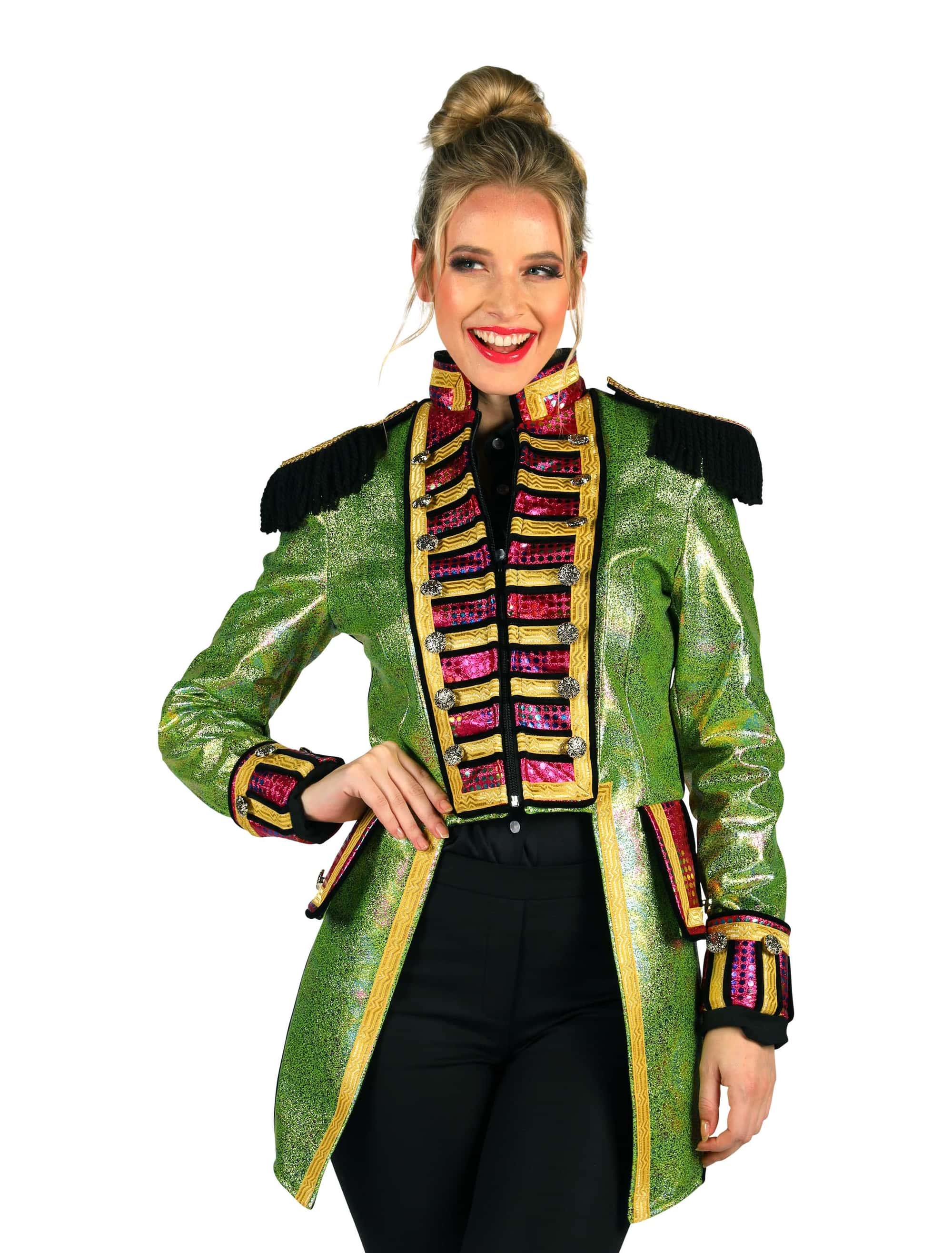Jacke Zirkusdirektorin metallic Damen grün L