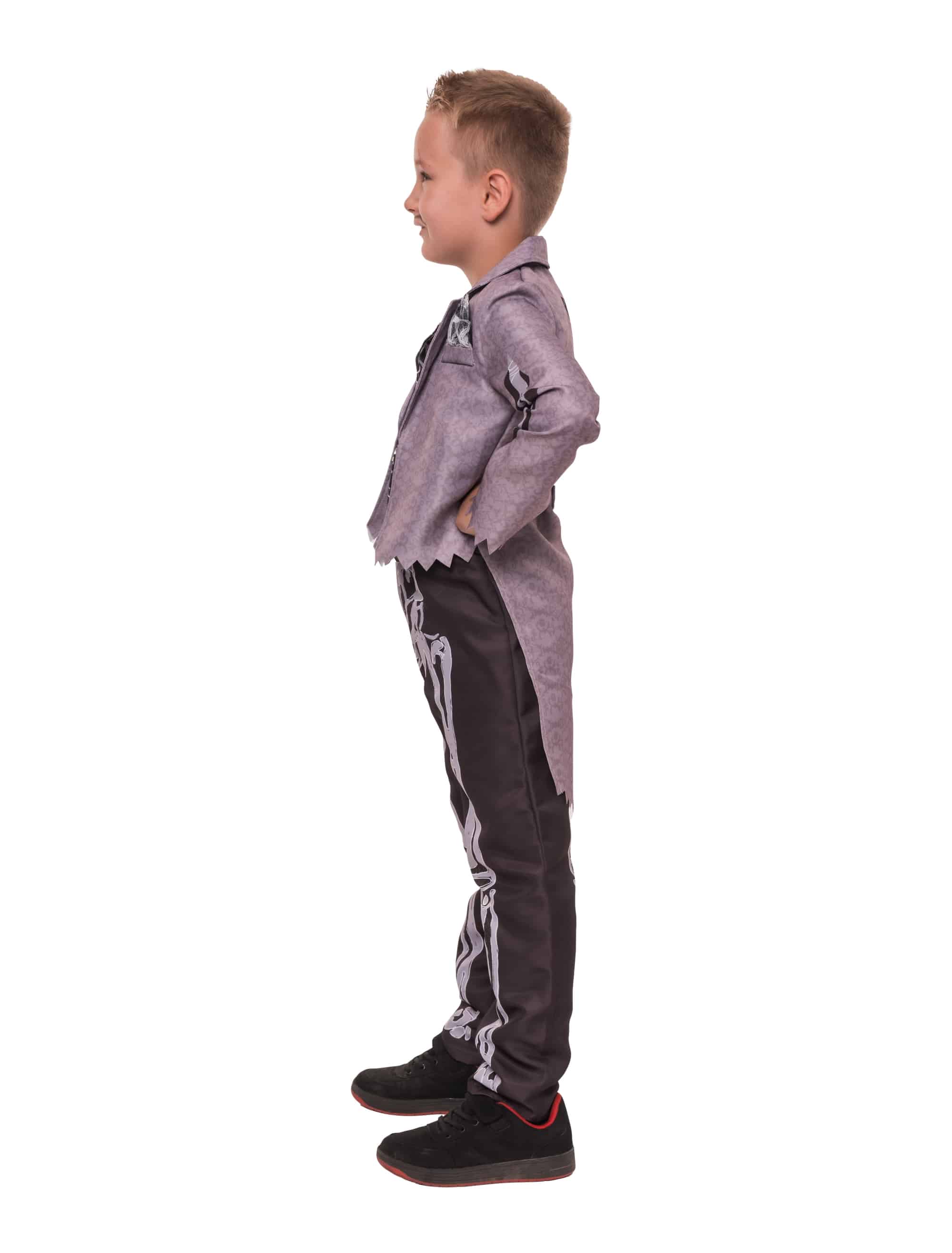 Kostüm Skelett 2-tlg. Kinder schwarz/grau 4-6 Jahre