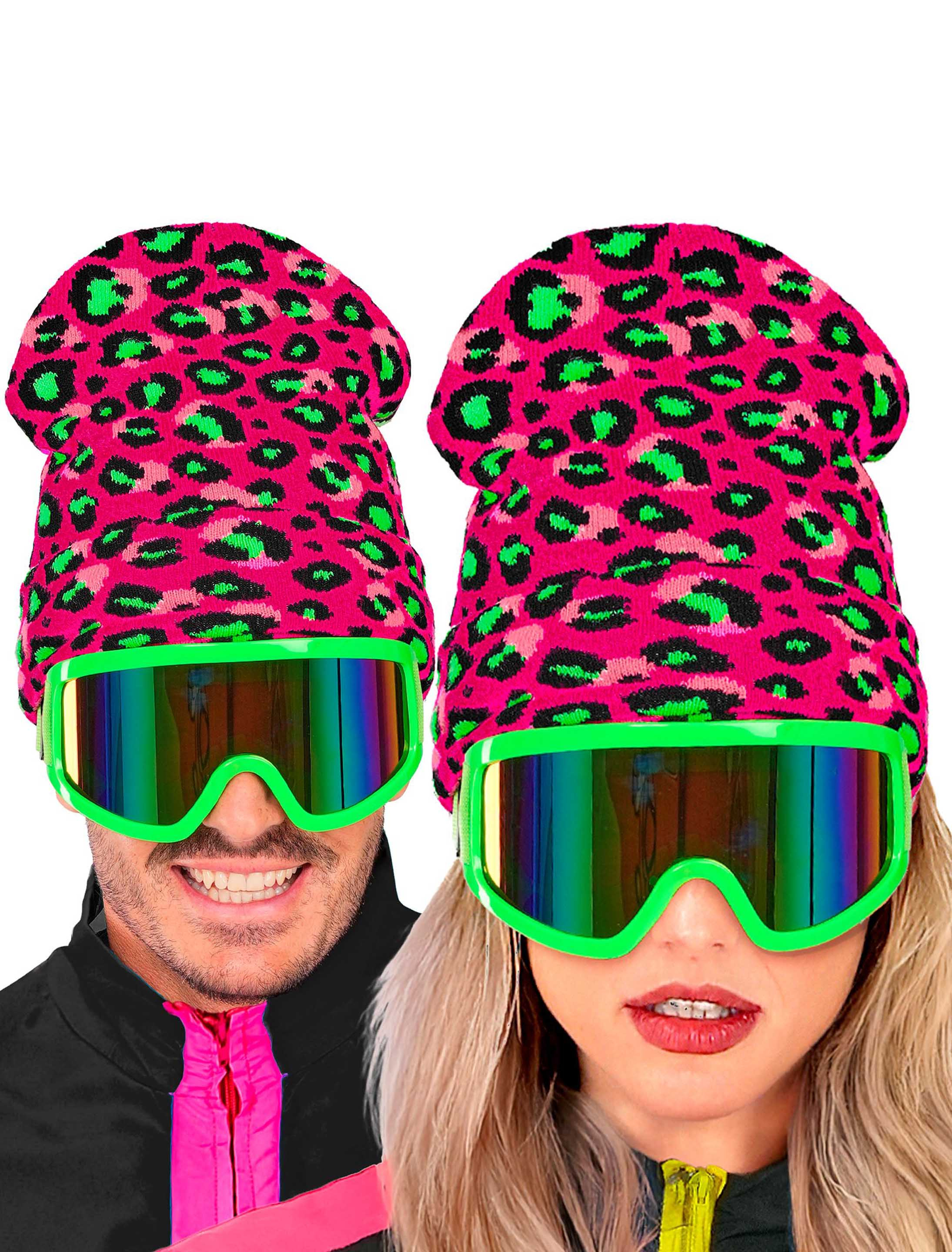 Beanie Après-Ski mit UV-Effekt neonpink