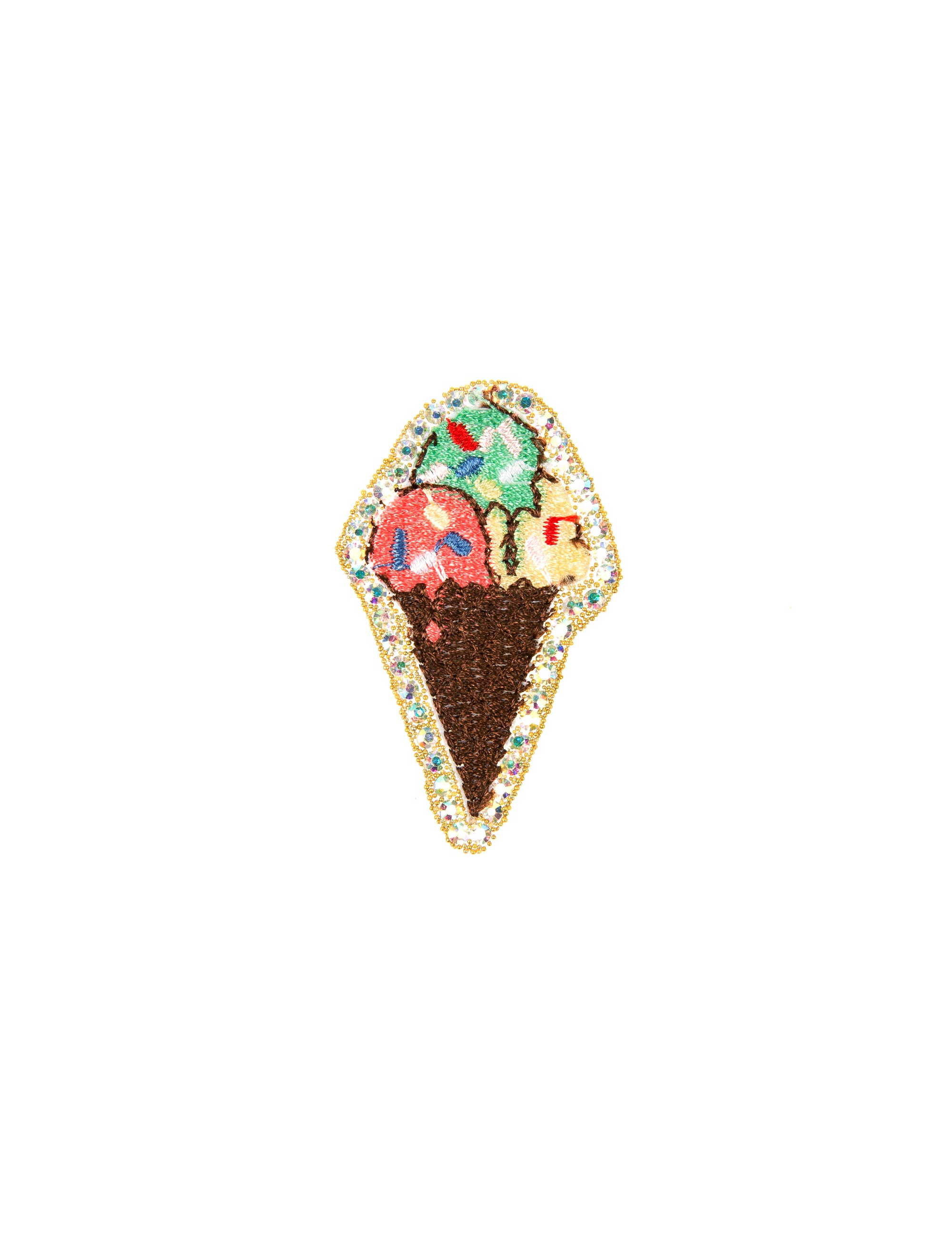Bügelpatch Candy Ice Cream mit Strass