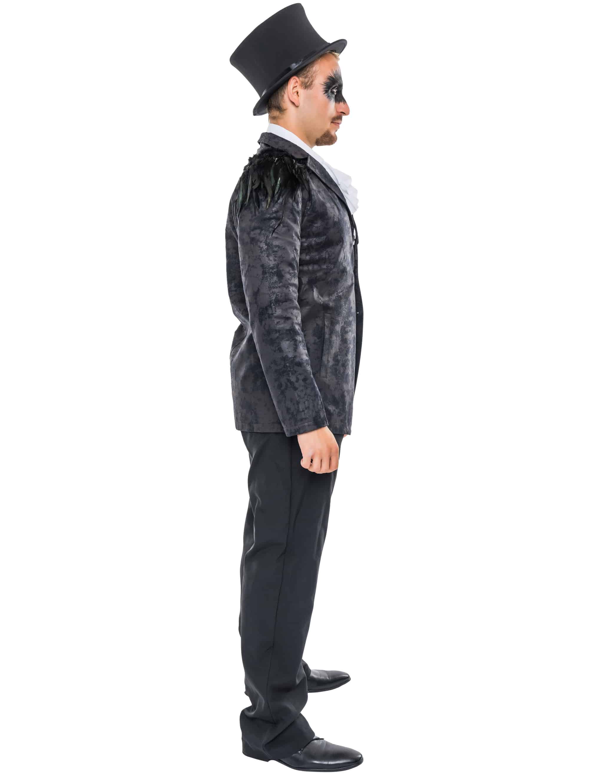 Jacke mit Federn Herren schwarz S
