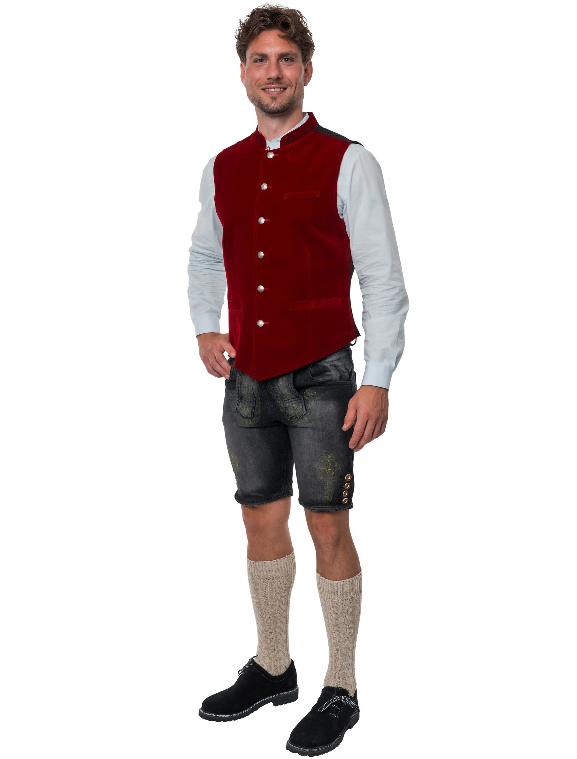 Trachtenweste Basti Samt Herren rot S