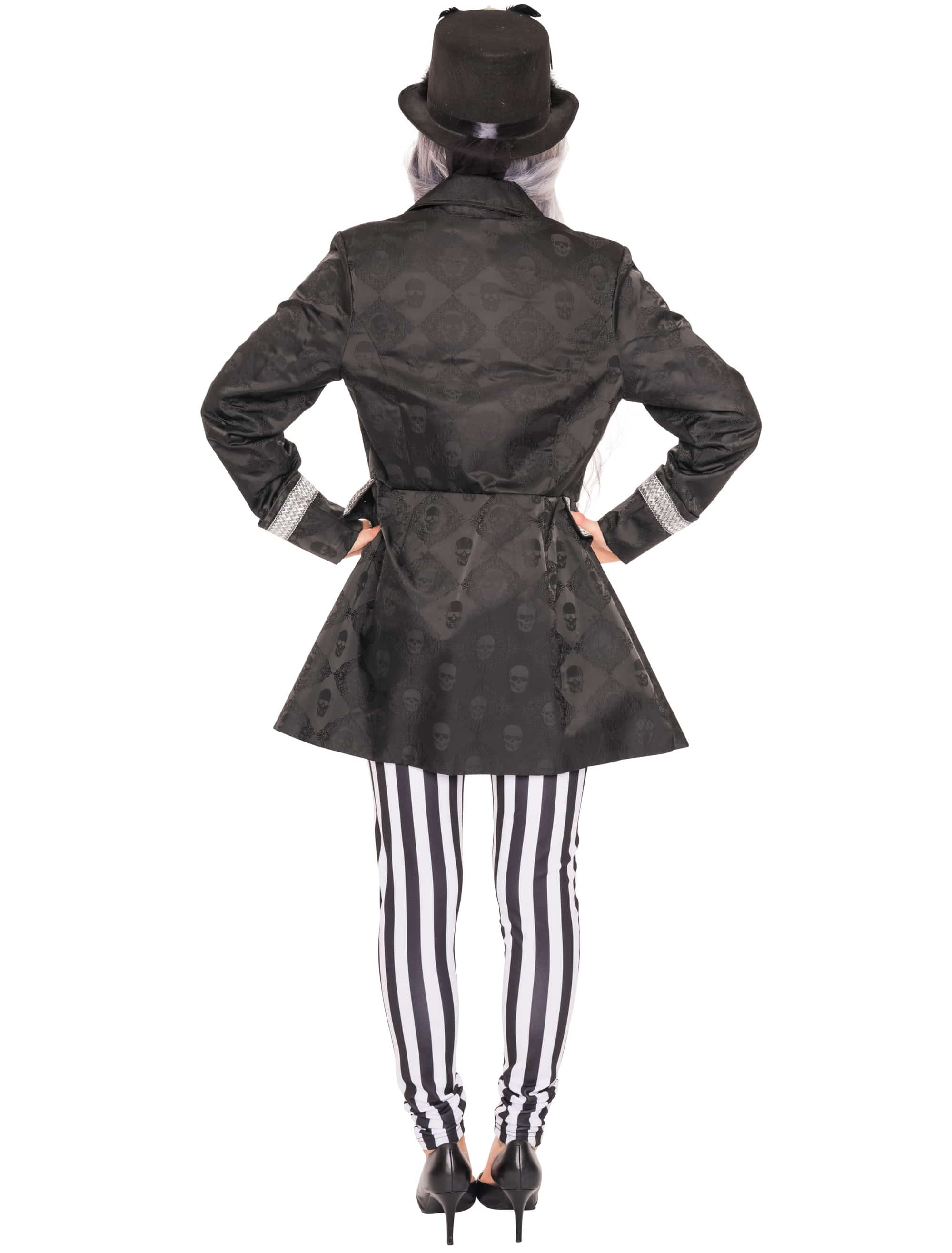 Jacke mit Totenköpfen Damen schwarz M