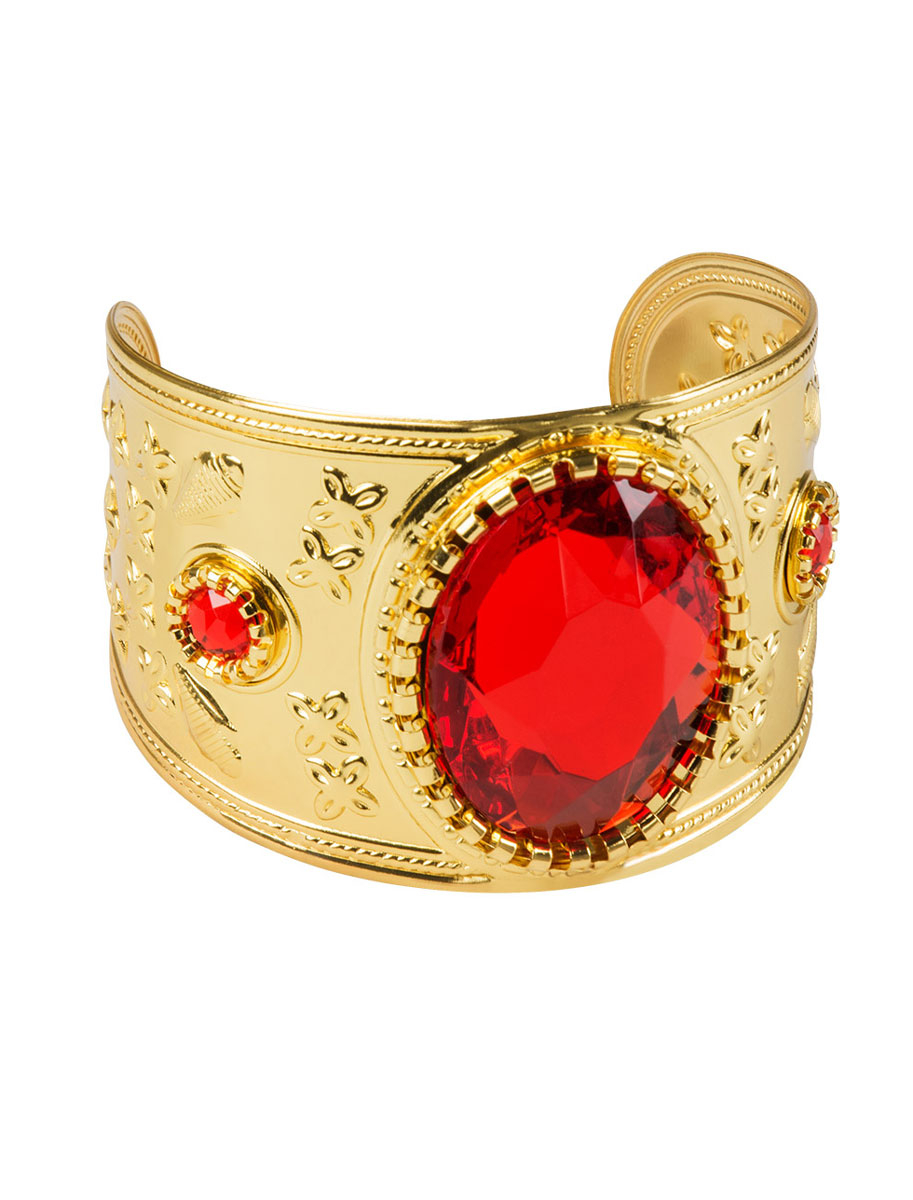 Armreif gold mit rotem Stein