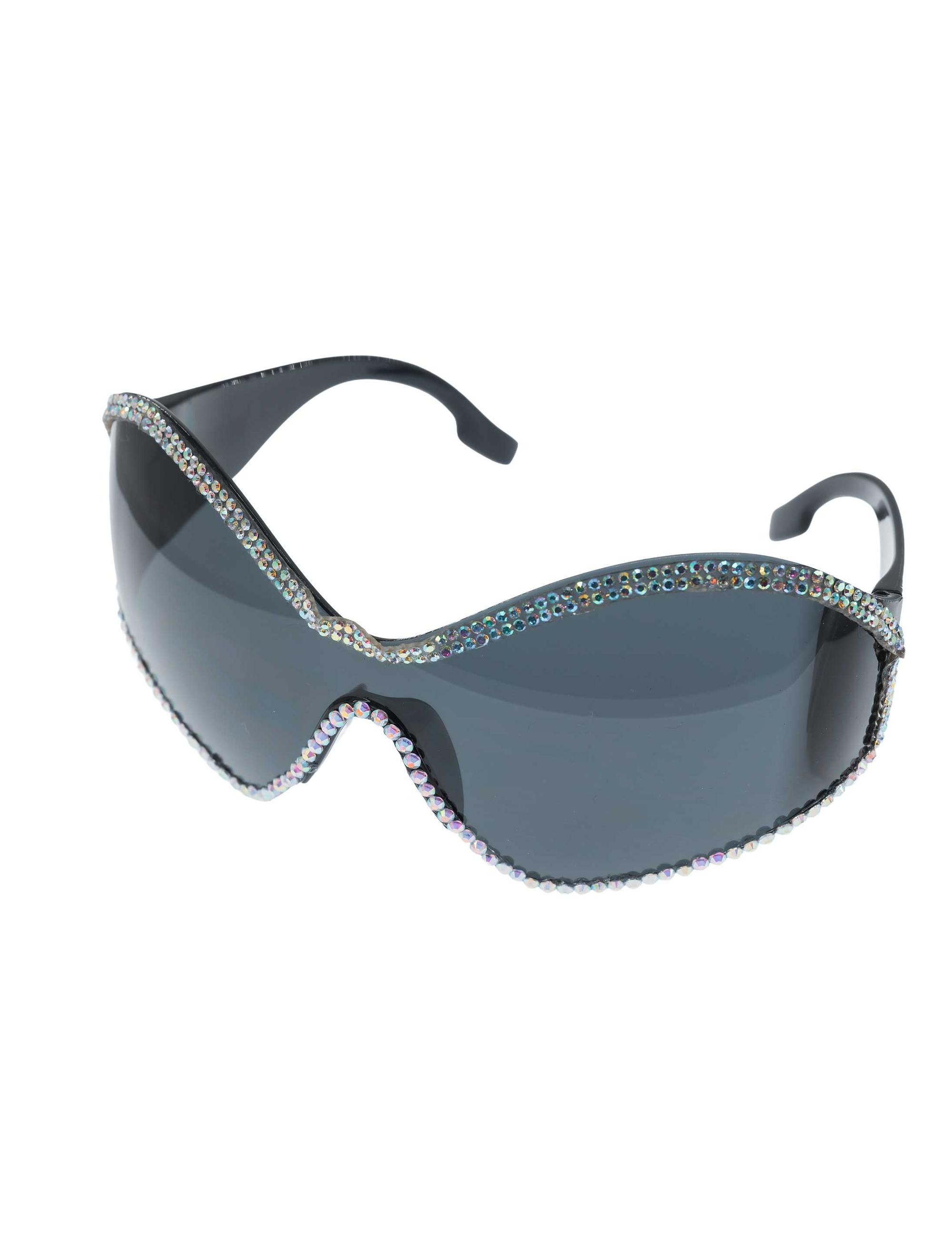 Partybrille mit Strass schwarz