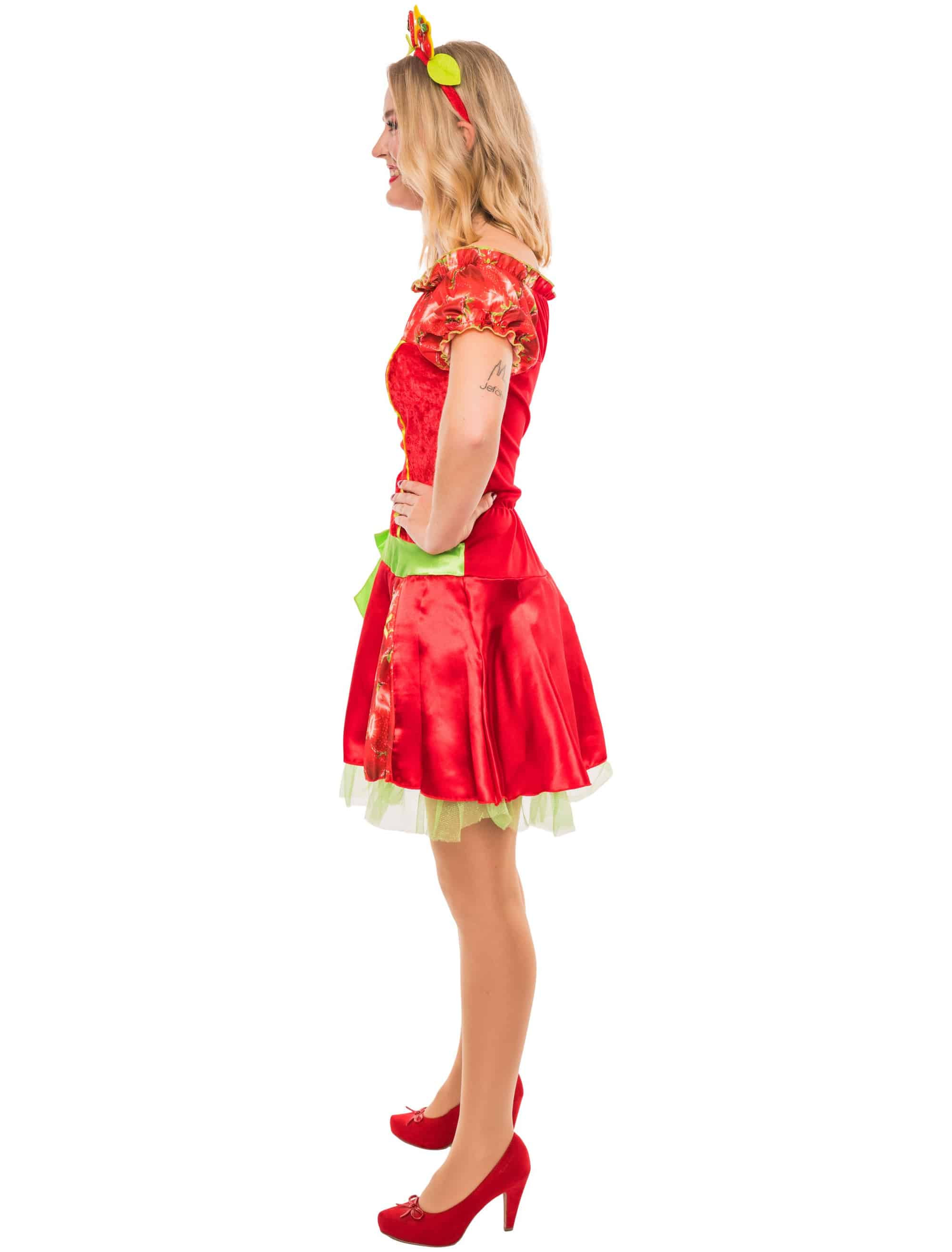 Kleid Erdbeere 2-tlg. Damen rot 36-38