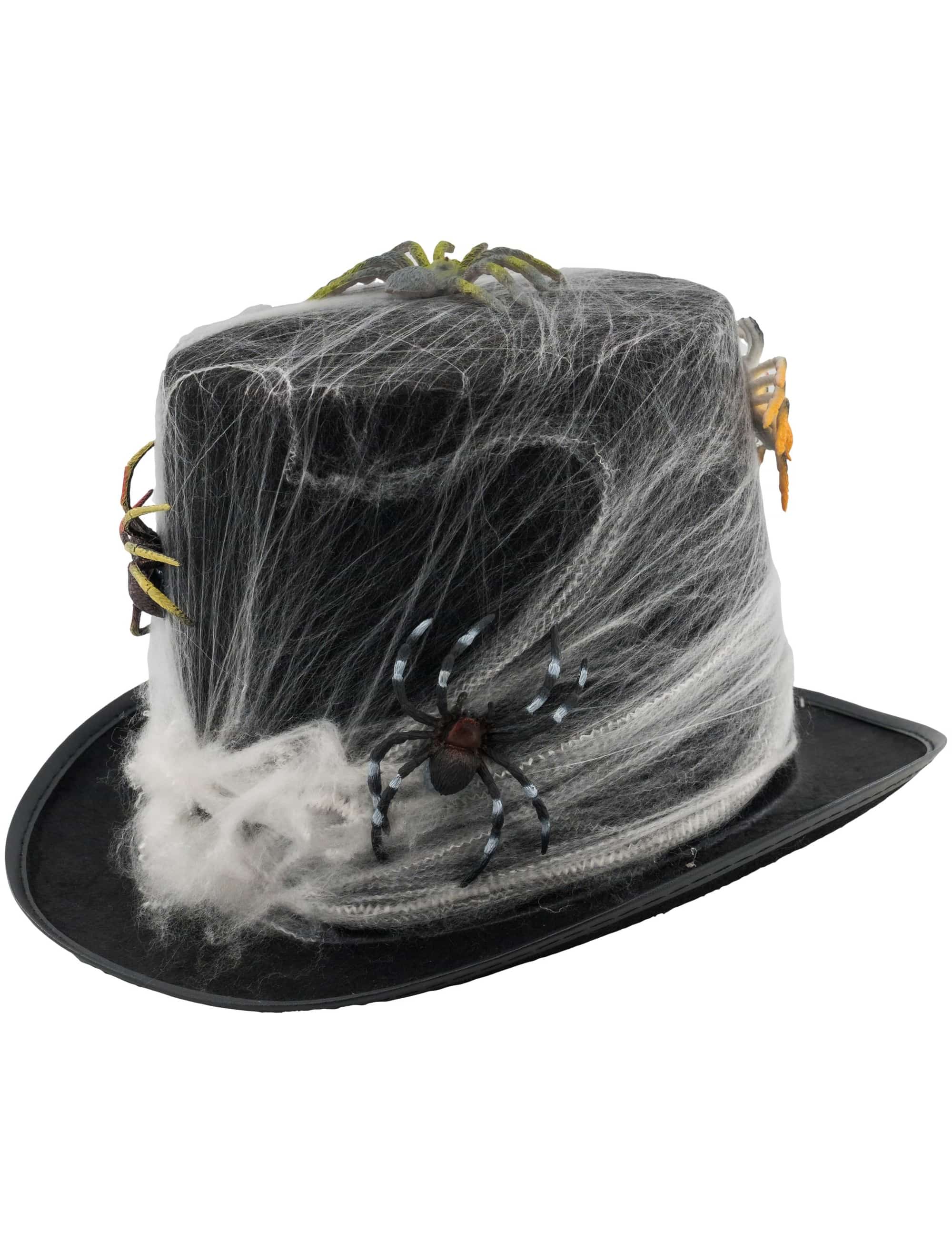 Zylinder mit Spinnennetzen schwarz 59