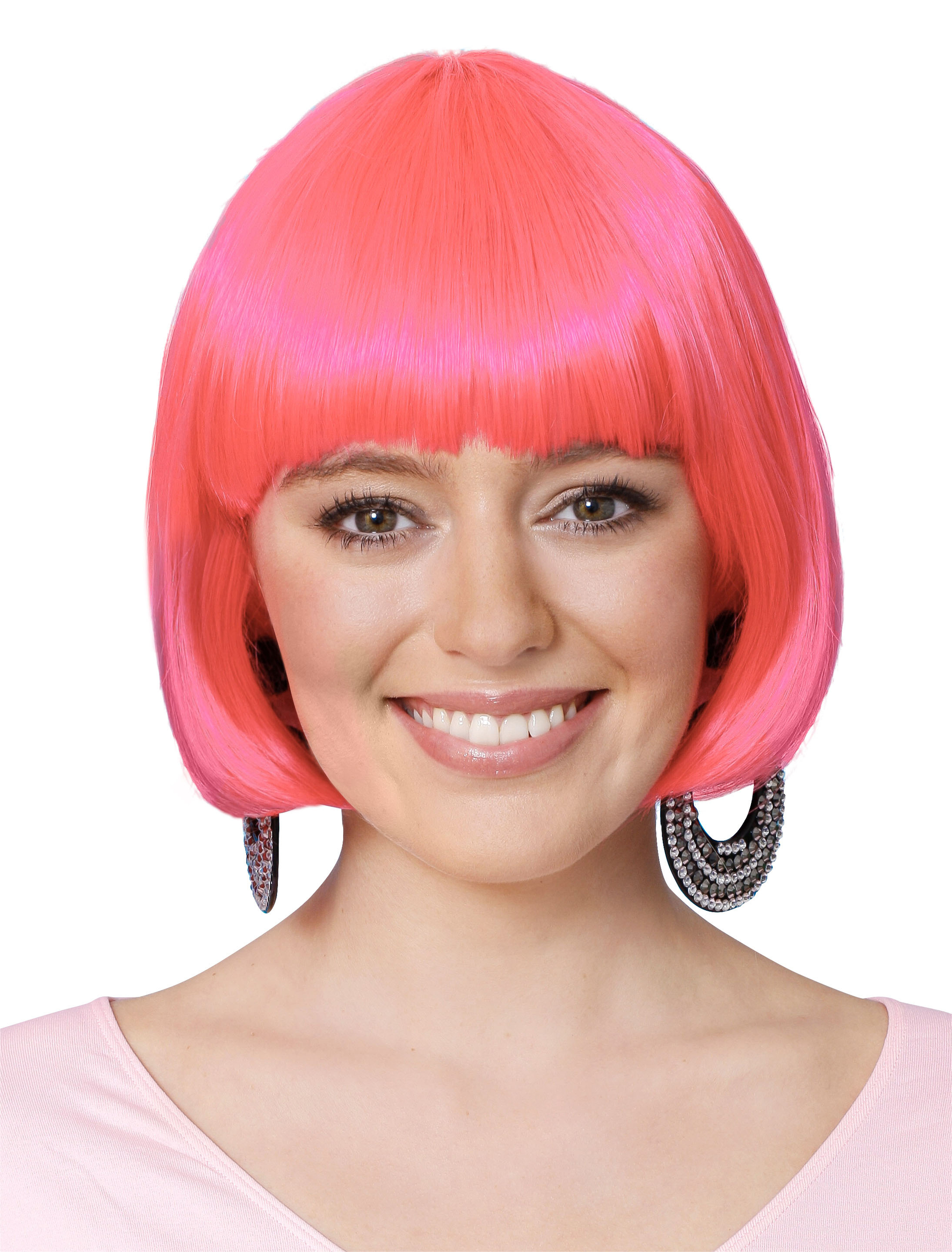 Perücke Pagenkopf pink one size
