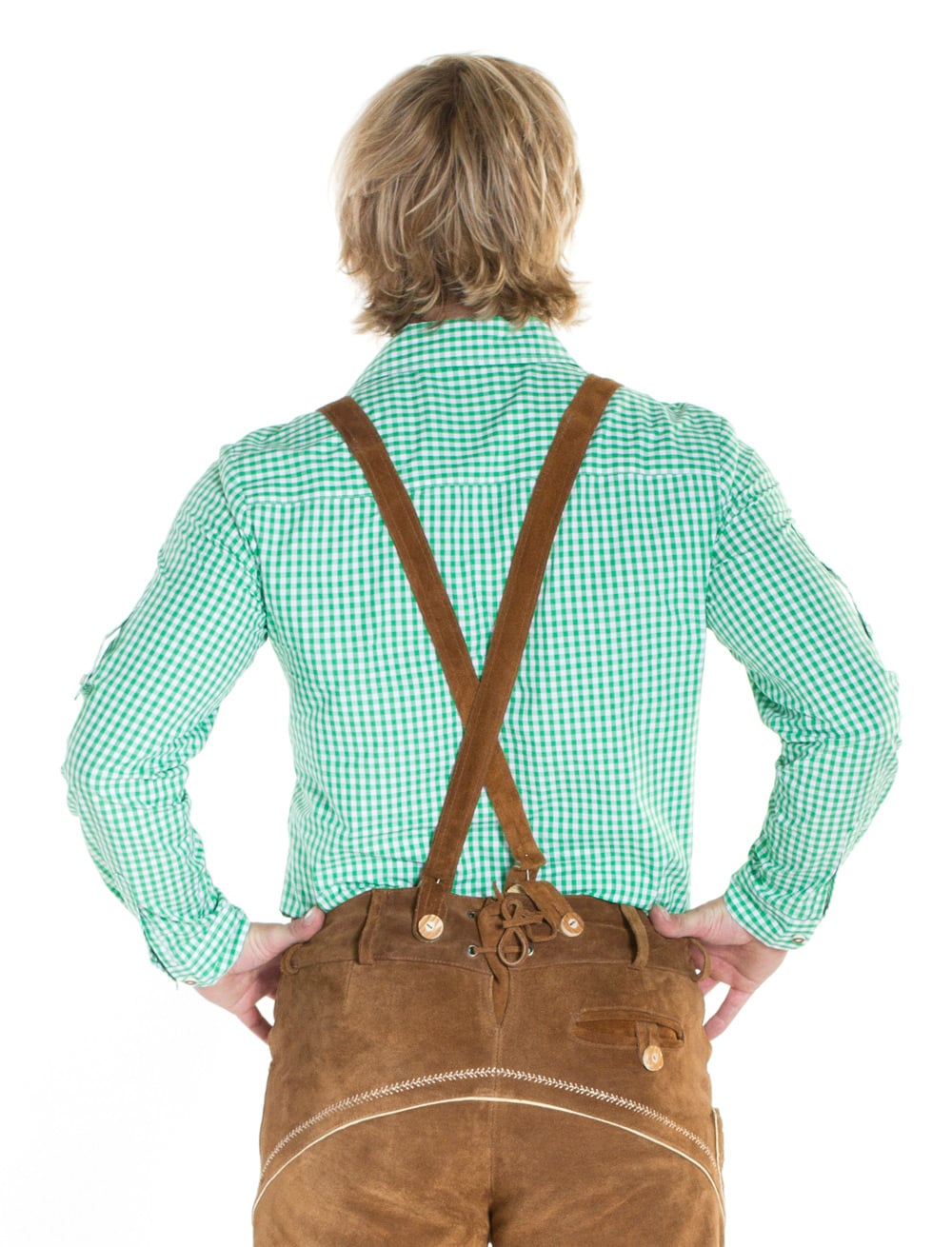 Trachtenhemd Herren grün/weiß 5XL