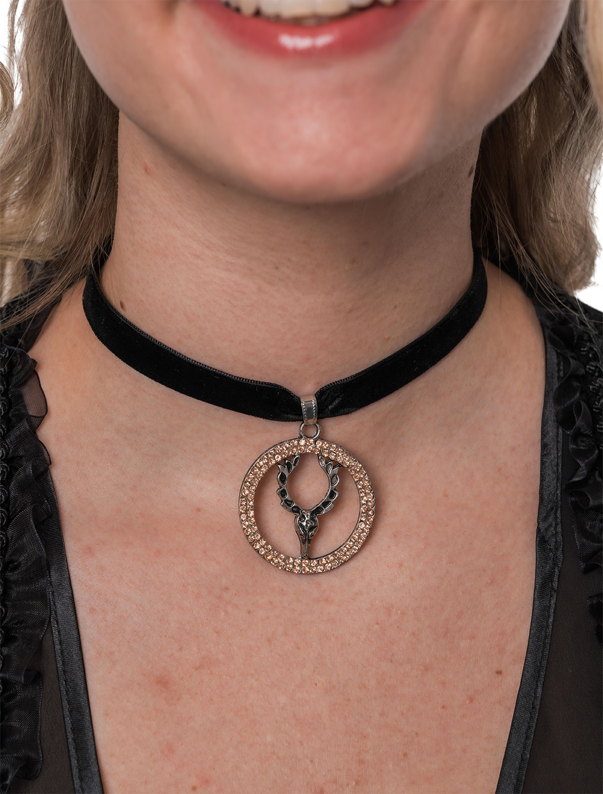 Halskette mit Hirschkopf Strass