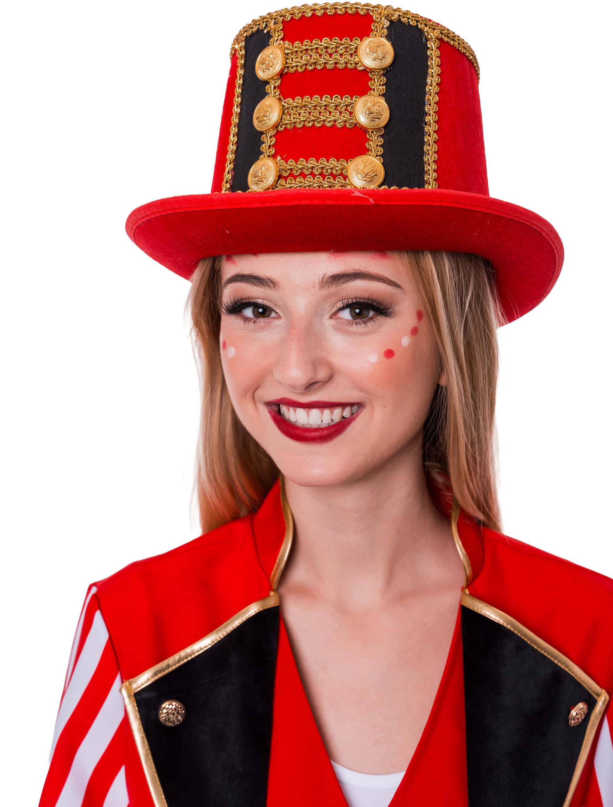 Zylinder Zirkusdirektor rot/gold one size