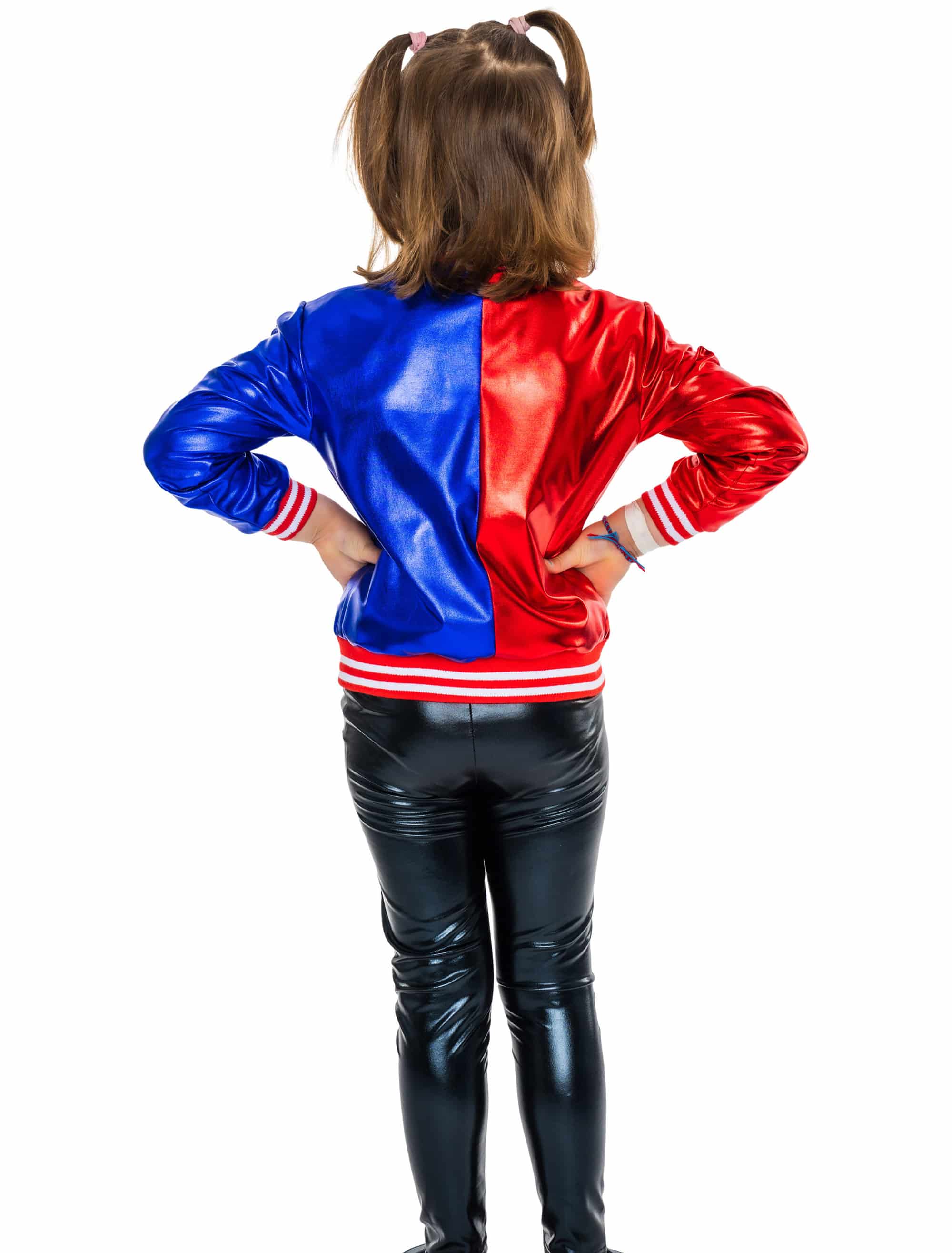 Jacke Harlekin Kinder metallic rot/blau 116-128