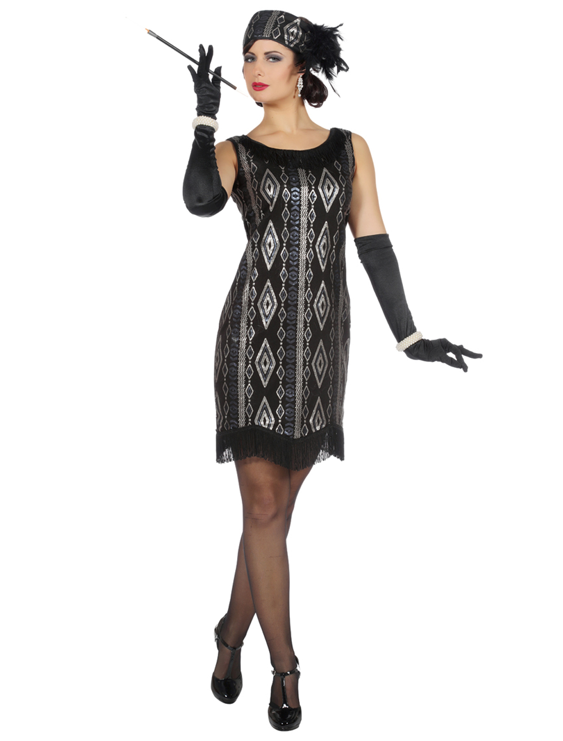 Kleid Charleston mit Fransen 2-tlg.