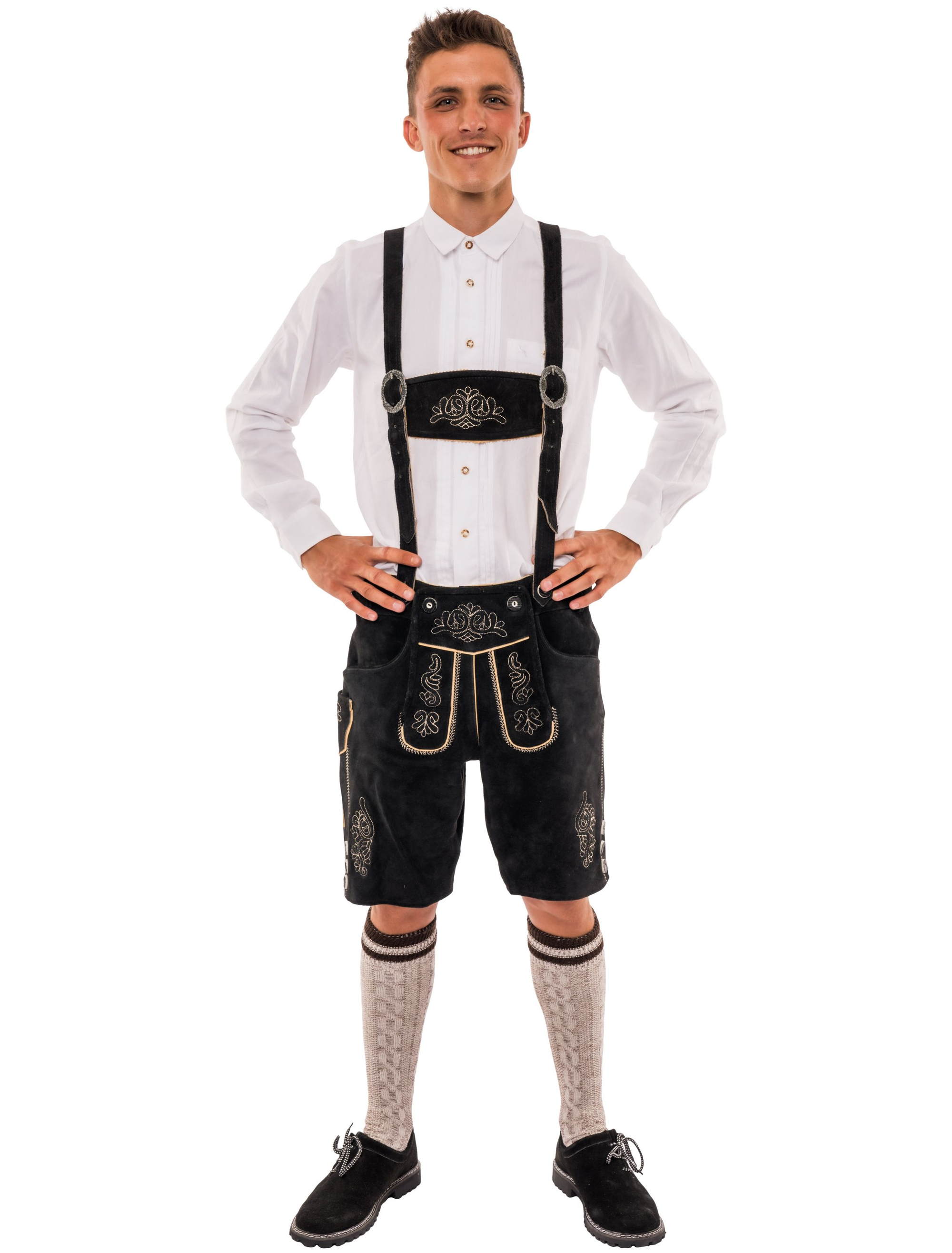Lederhose Seppl Herren schwarz 5XL