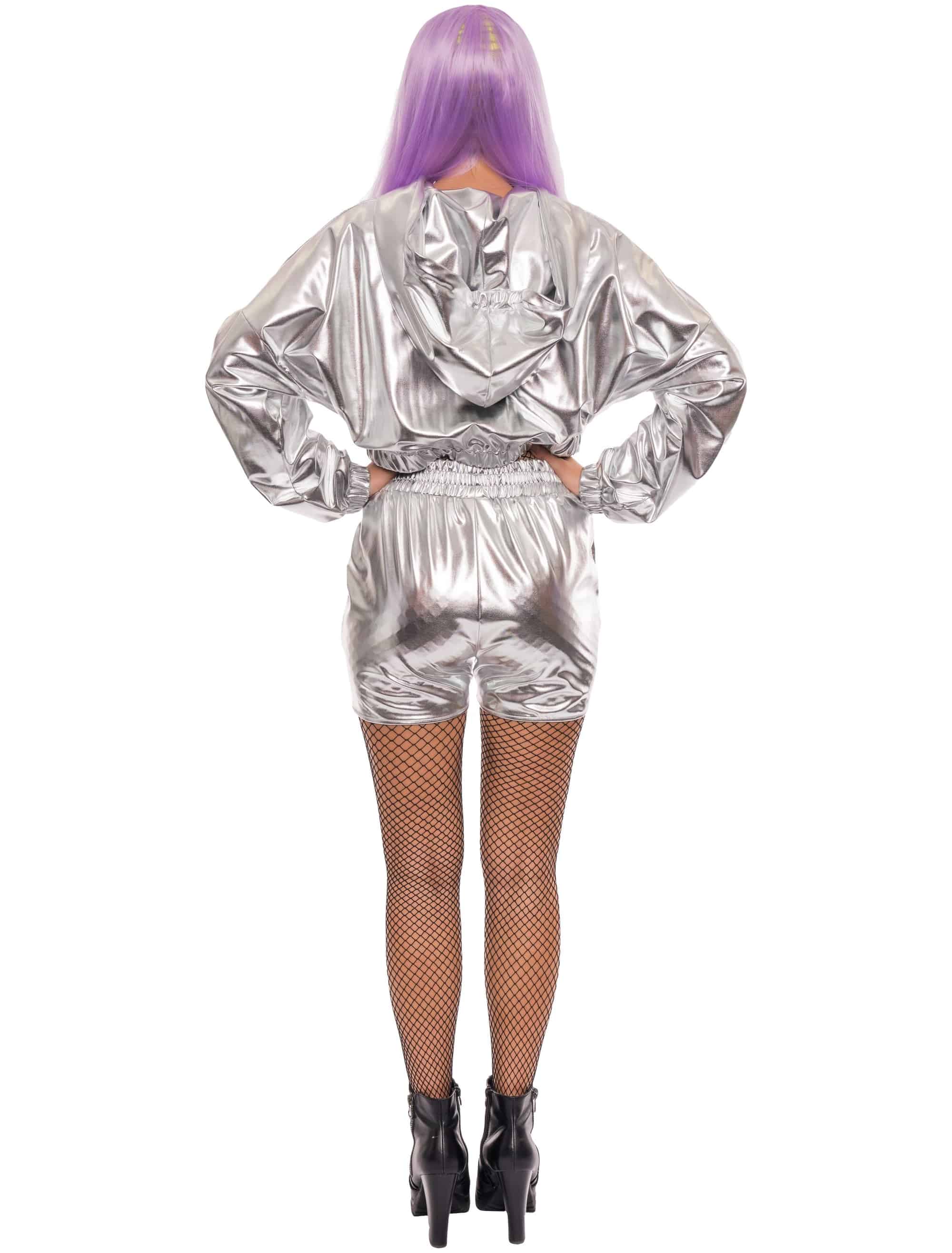 Hot Pants metallic Damen silber S/M
