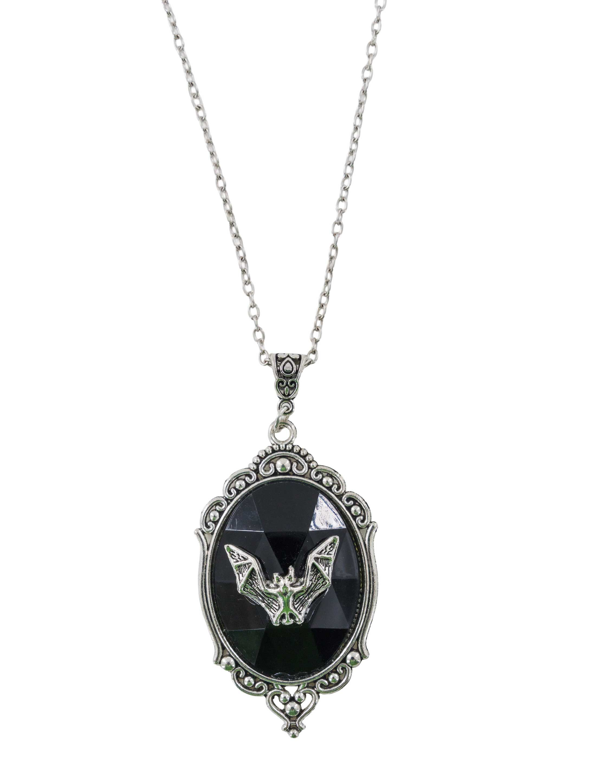 Halskette Fledermaus silber/schwarz
