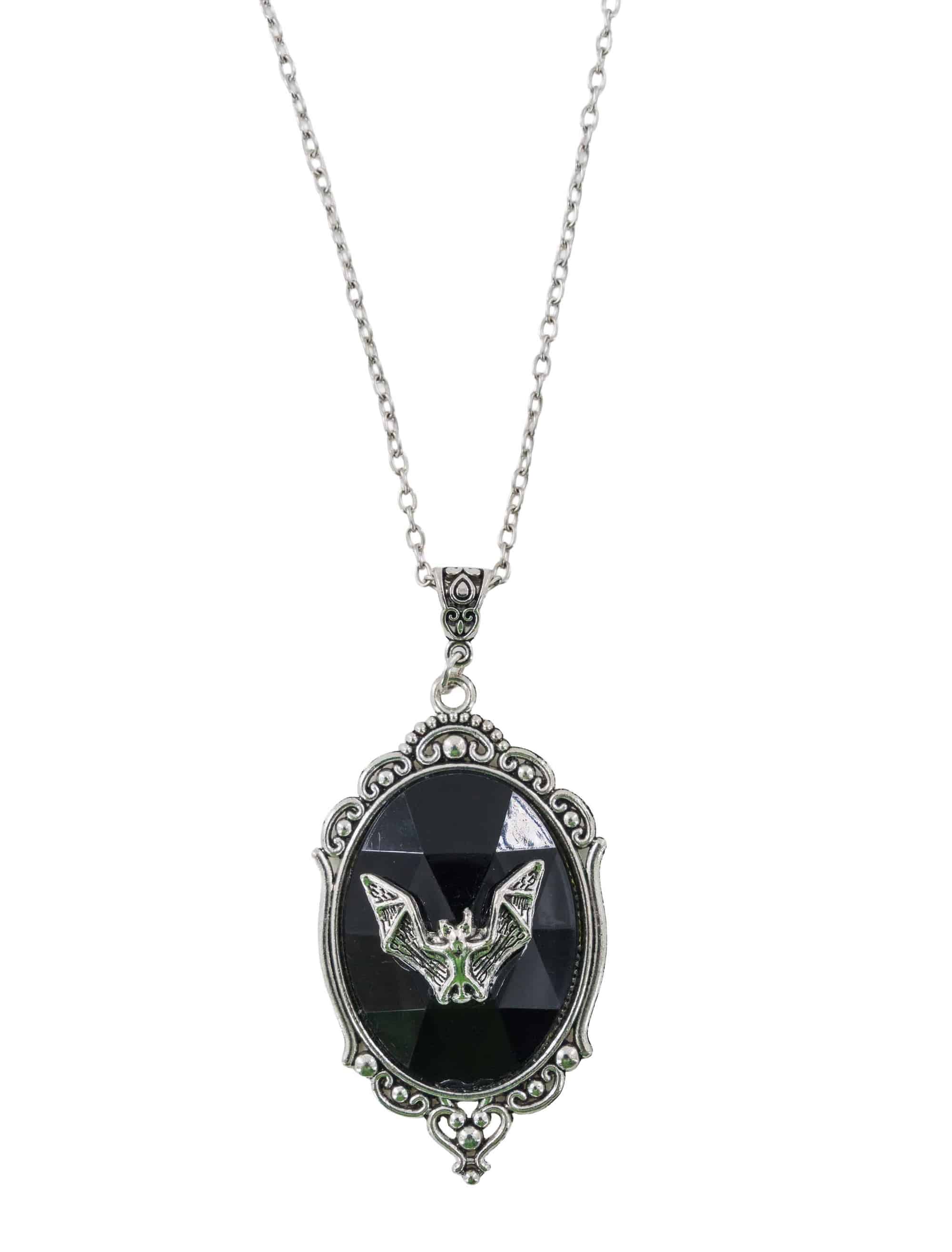 Halskette Fledermaus silber/schwarz