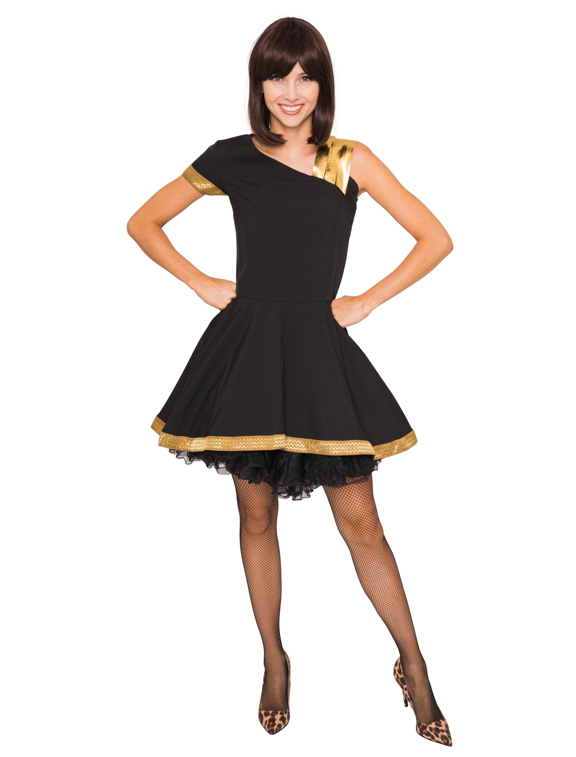 Kleid Gladiator Damen schwarz/gold S