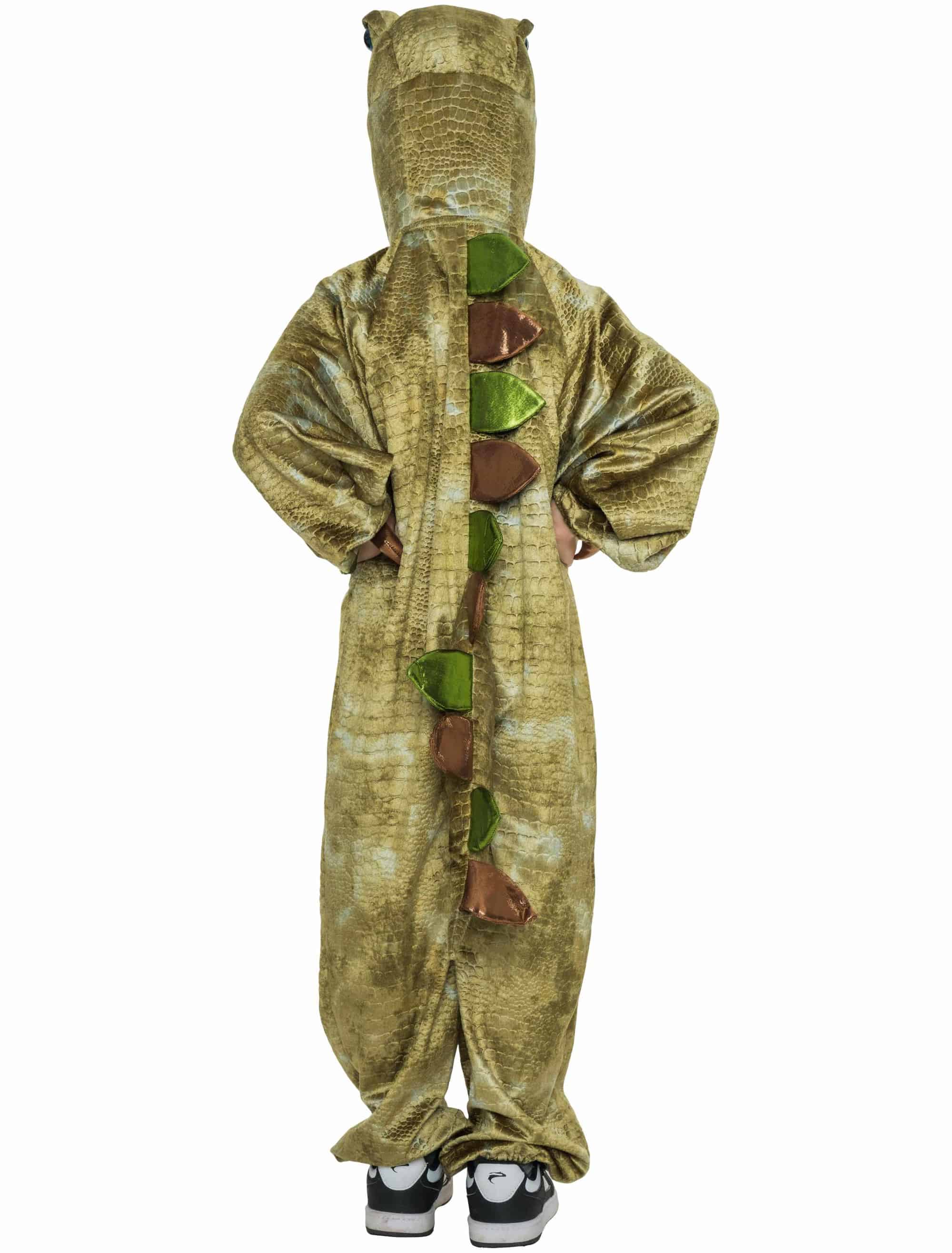 Overall T-Rex Plüsch Kinder grün/braun 140/164