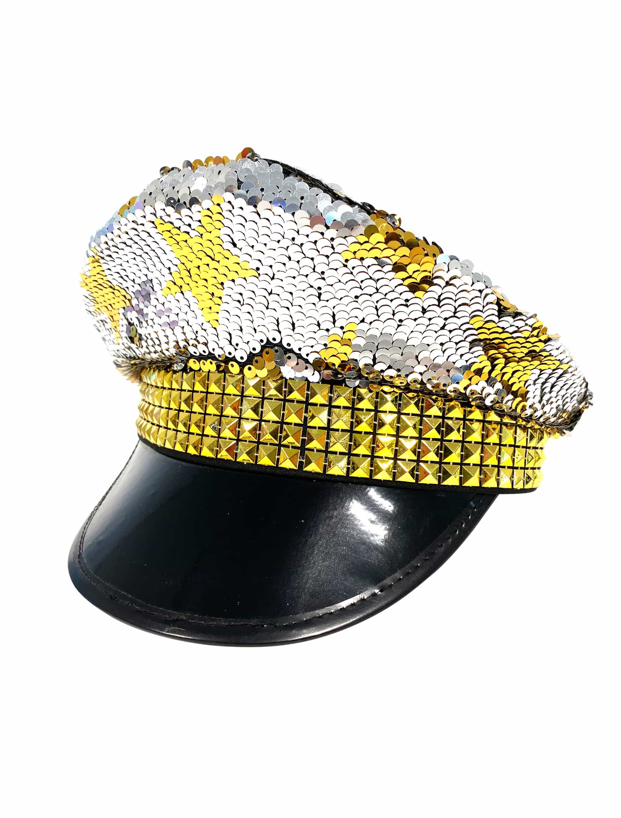 Paillettenhut mit silbernen Sternen silber/gold one size