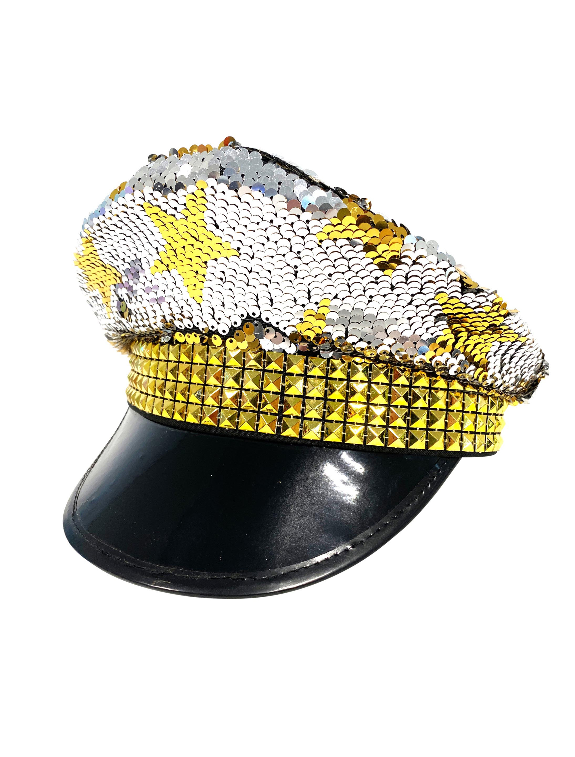 Paillettenhut mit silbernen Sternen silber/gold one size