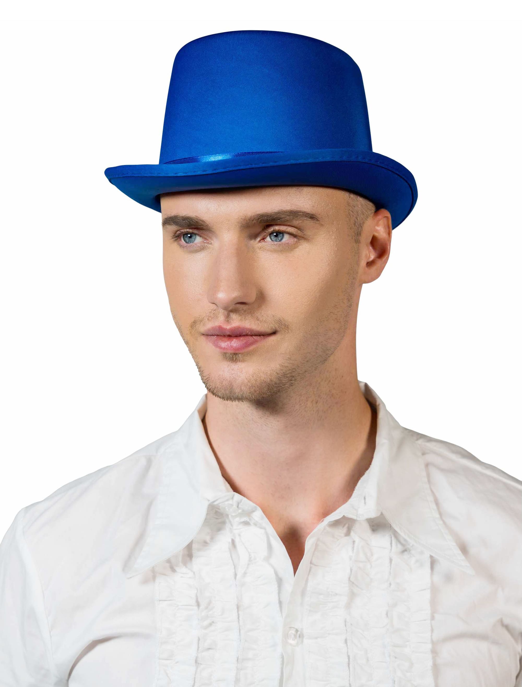 Zylinder Satin Unifarben Herren blau 61