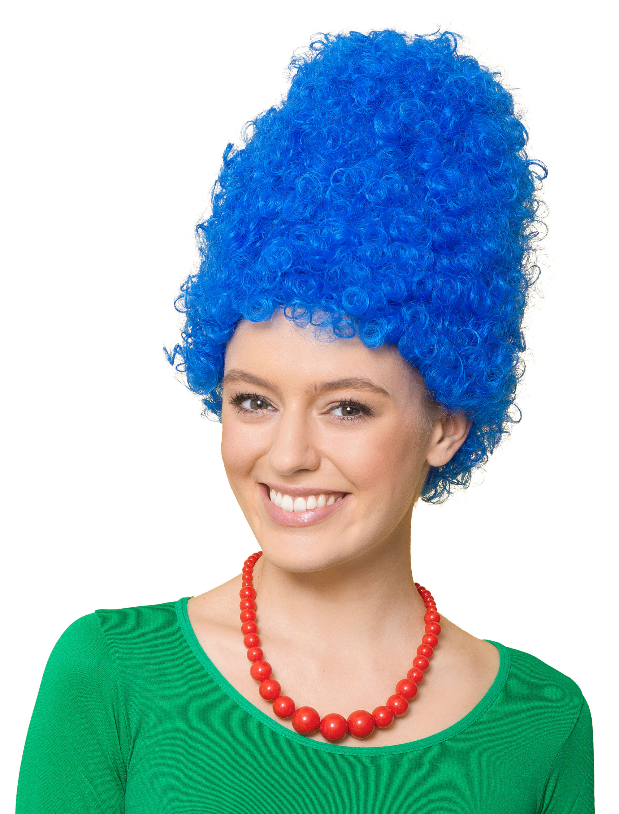 Perücke Margie Turmfrisur lockig blau