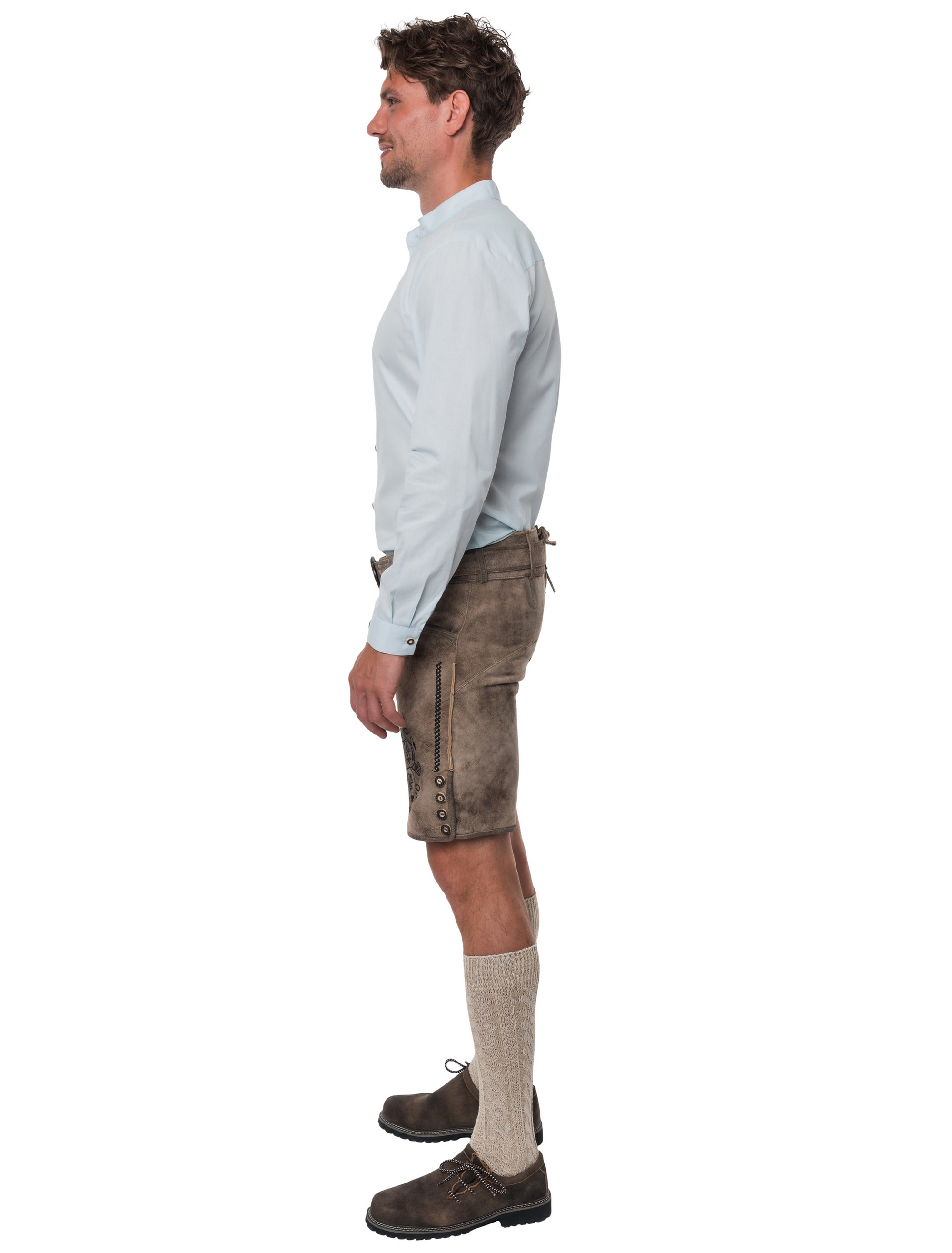 Lederhose Theo kurz Herren beige 4XL