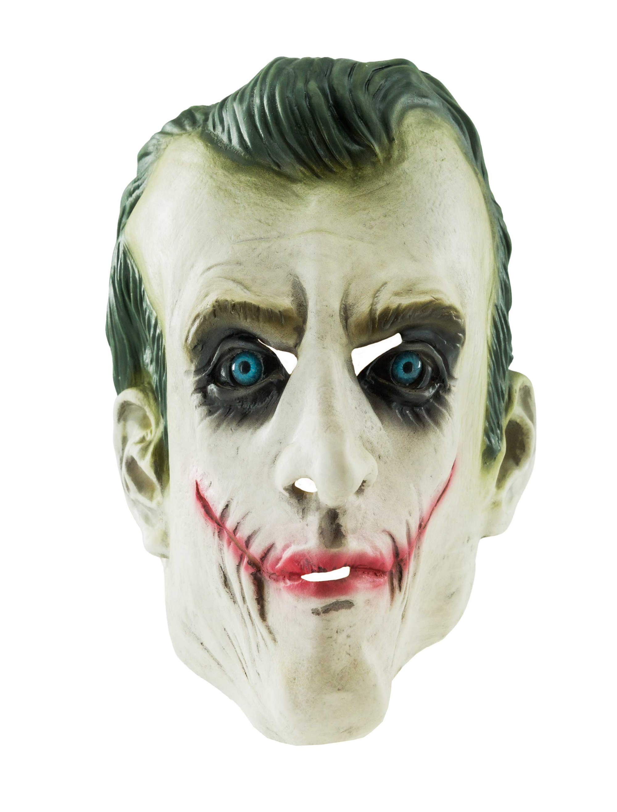 Latexmaske Schurke grün/weiß