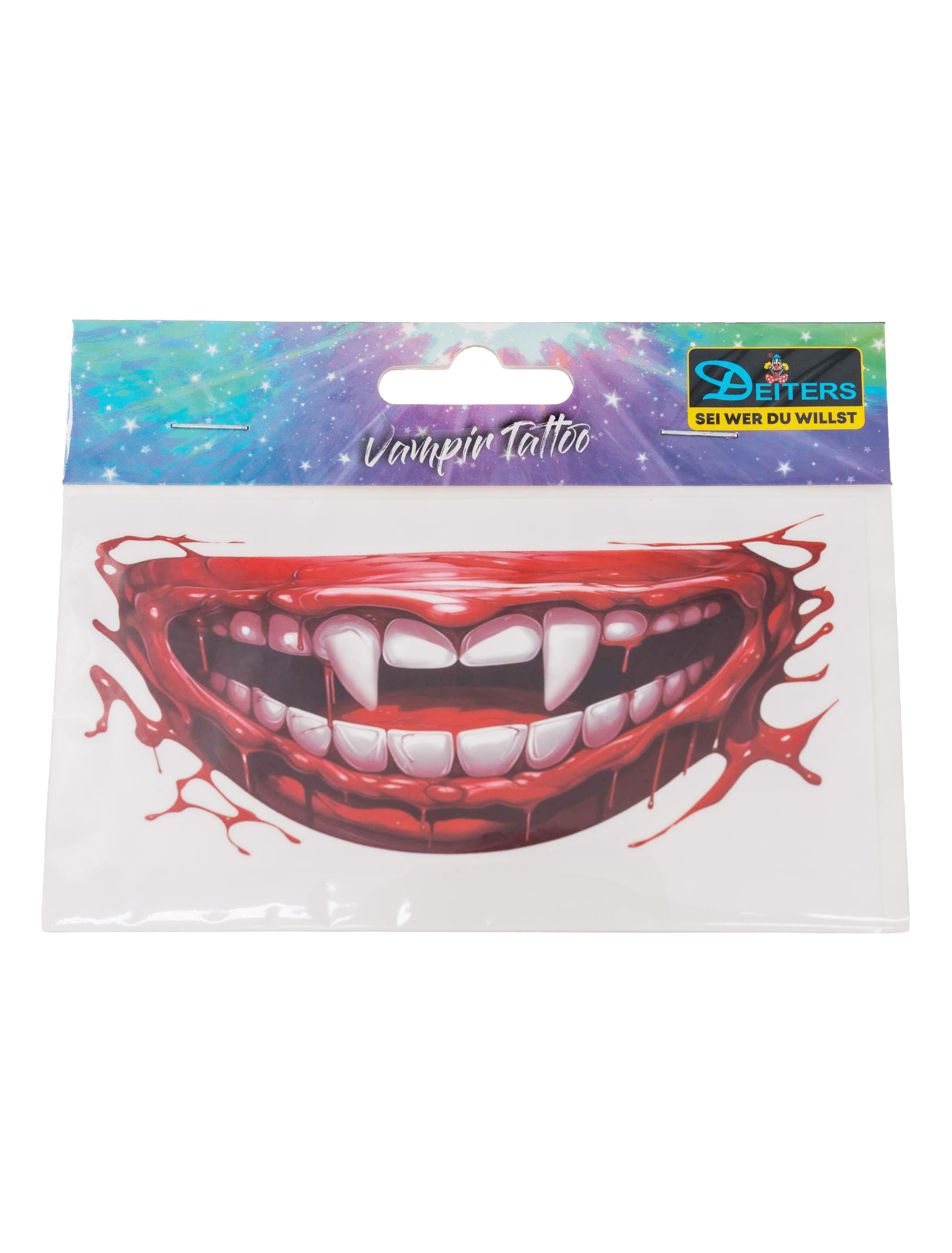 Mund-Tattoo für die Hand Vampir rot