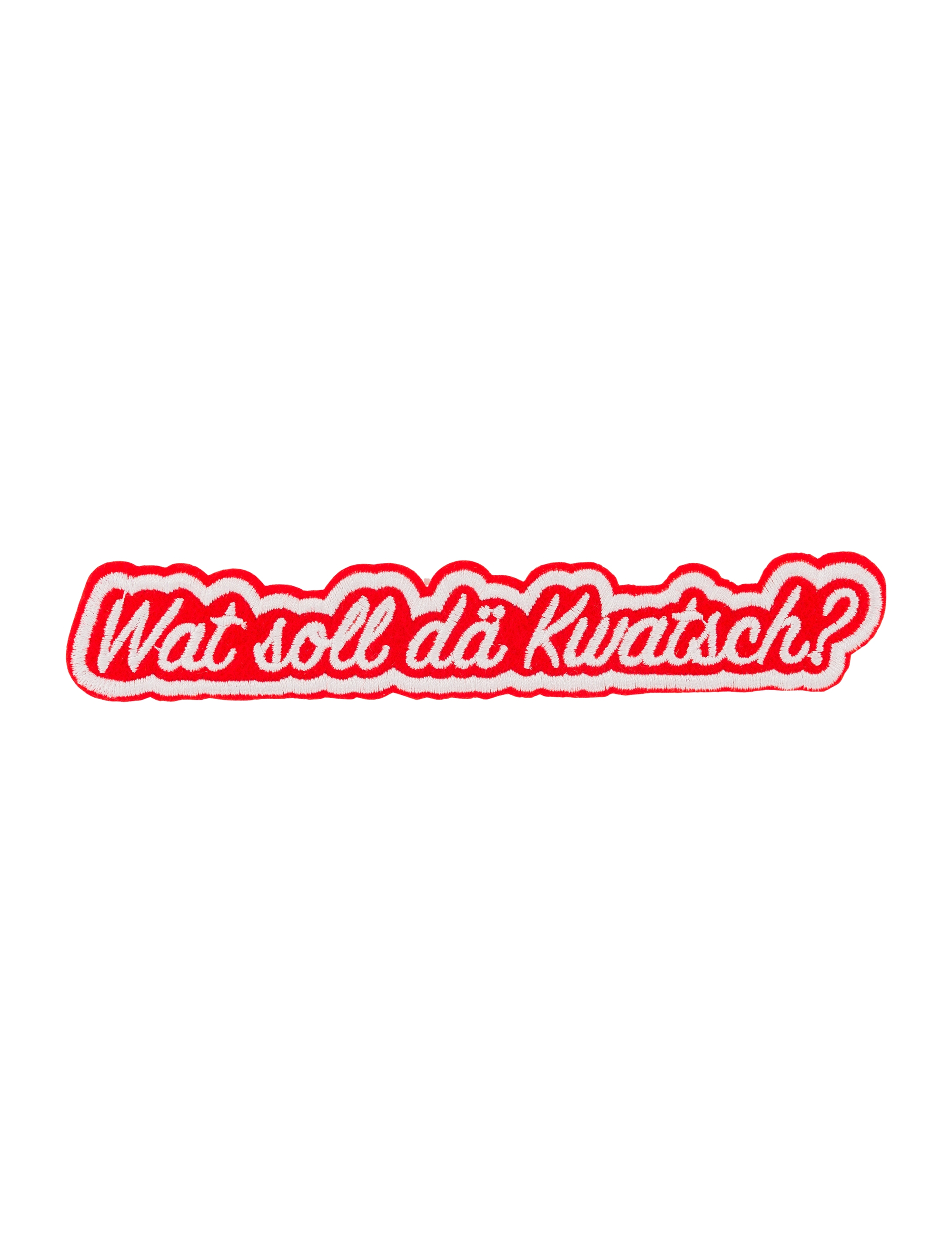 Bügelpatch Wat soll dä Kwatsch? 15cm rot/weiß