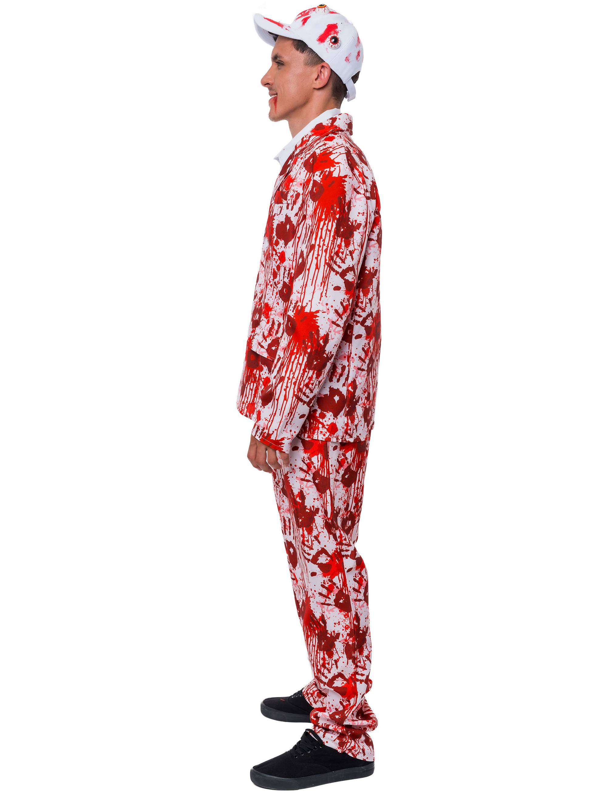 Anzug blutig 2-tlg. Herren weiß/rot M/L