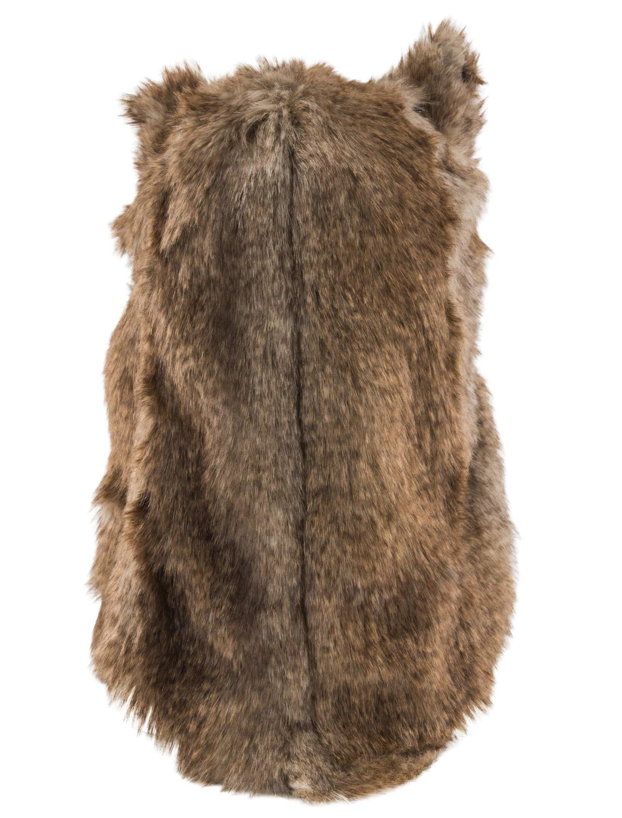 Vollmaske Wolf mit beweglichem Mund beige/braun