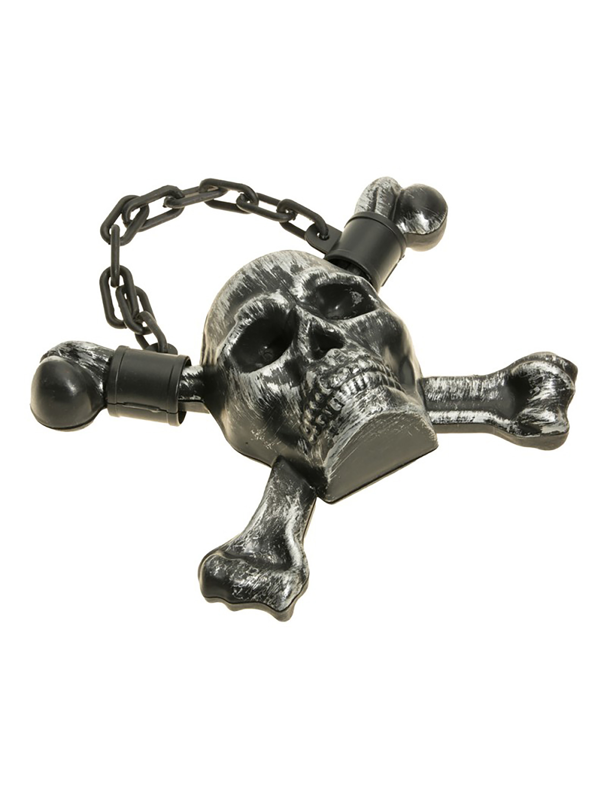 Deko Totenkopf zum Aufhängen 27x8x22cm silber