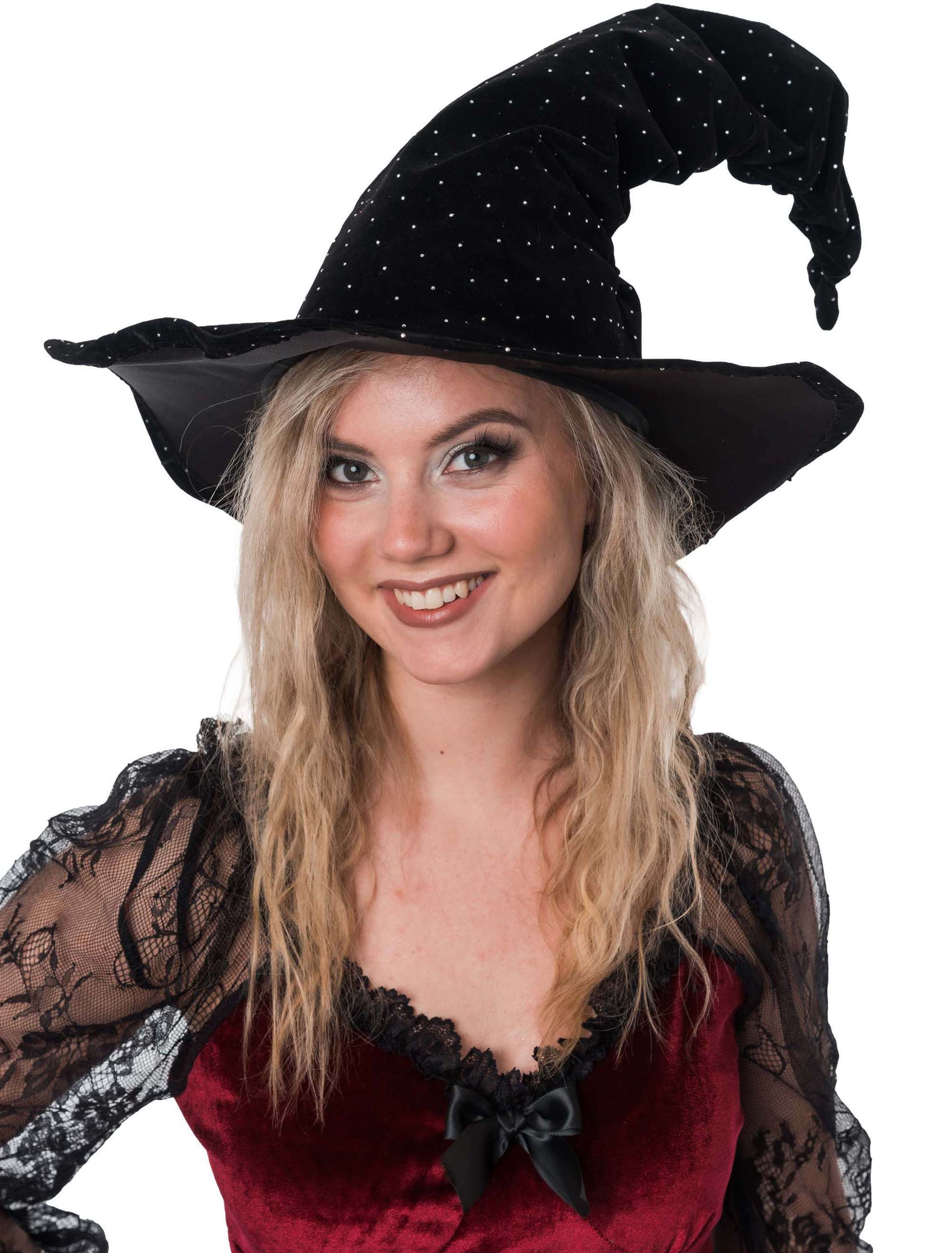 Hexenhut mit Glitzer schwarz 59