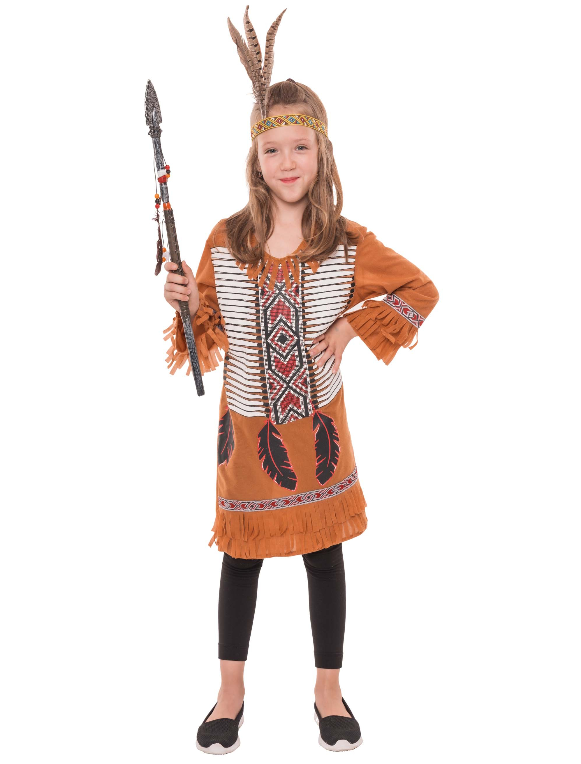 Kleid Native American Kinder braun 8-10 Jahre
